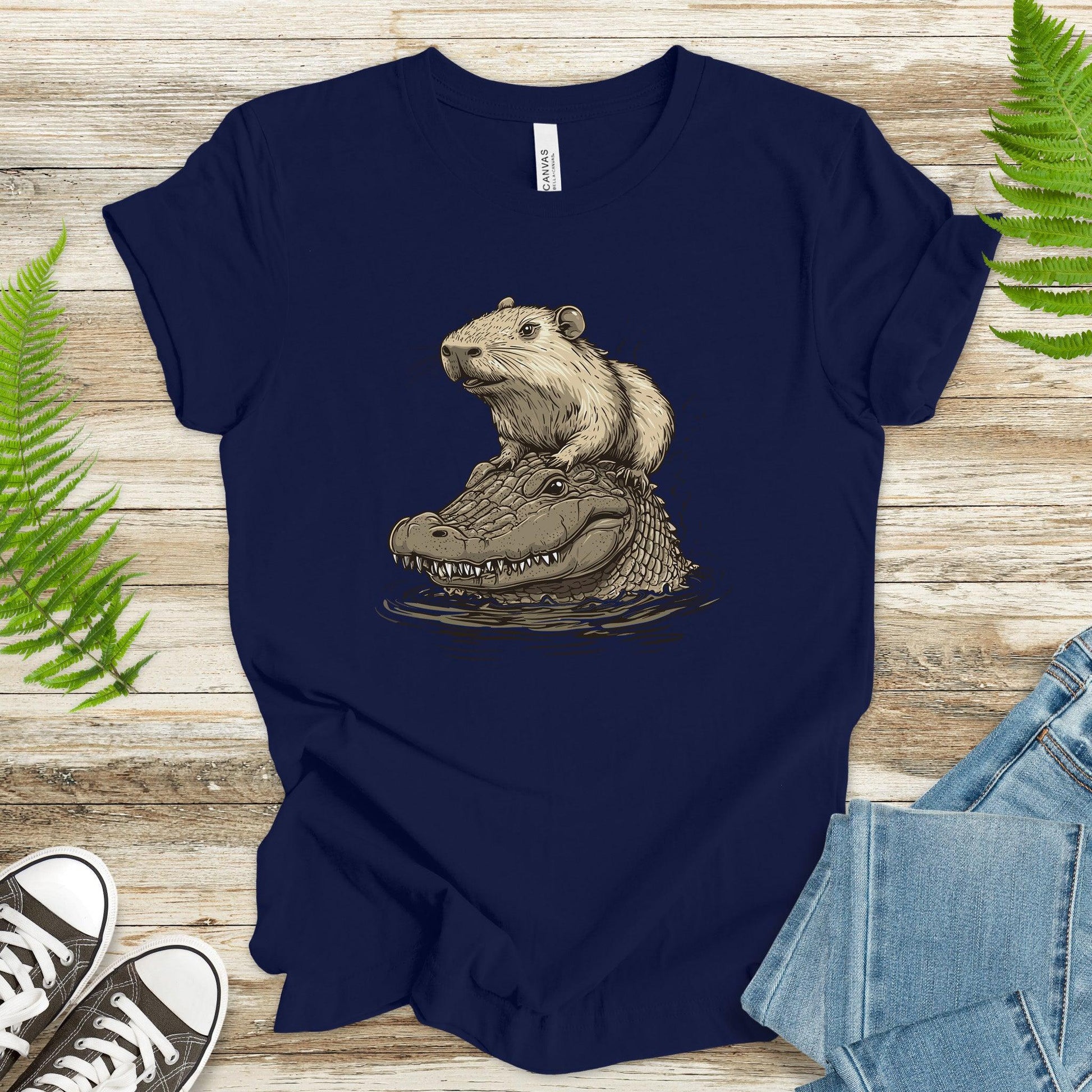 Capybara on an Alligator T-Shirt - TShirtree