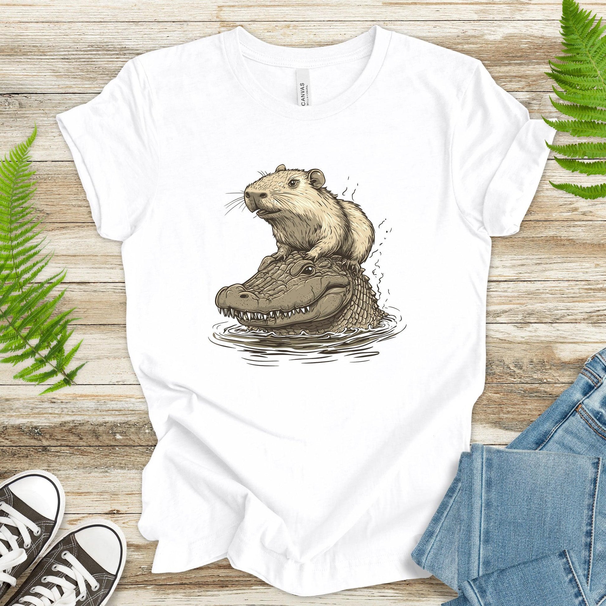 Capybara on an Alligator T-Shirt - TShirtree