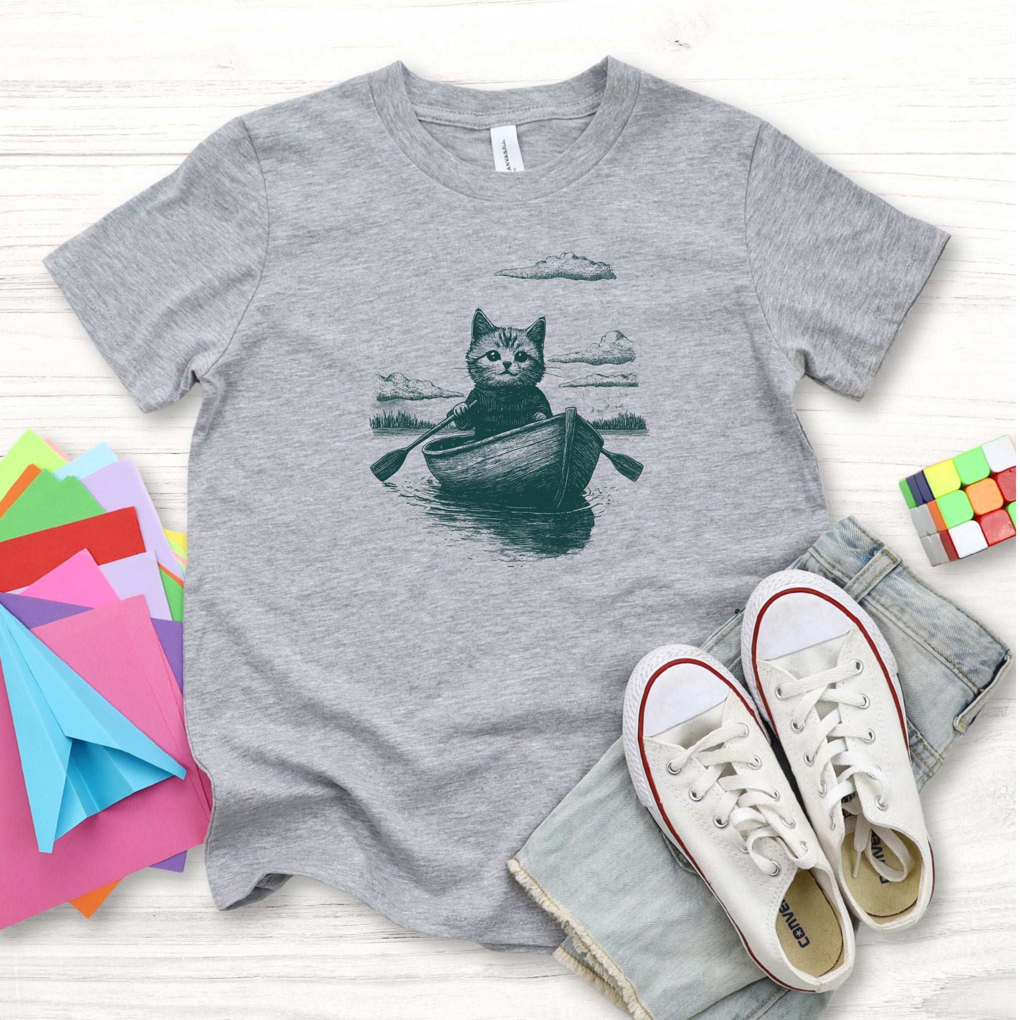 Cat in a Rowboat – Dreamy & Mysterious Youth Tee