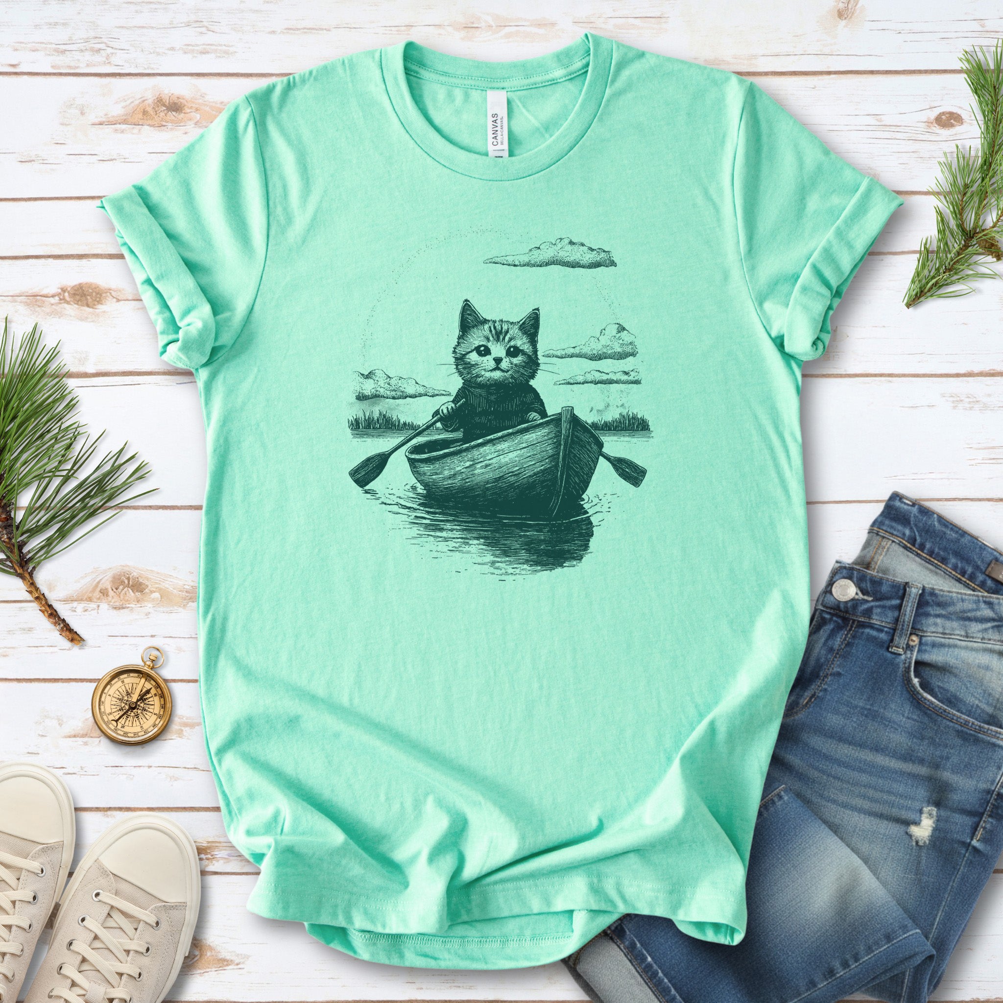 Cat in a Rowboat Mysterioust T-Shirt