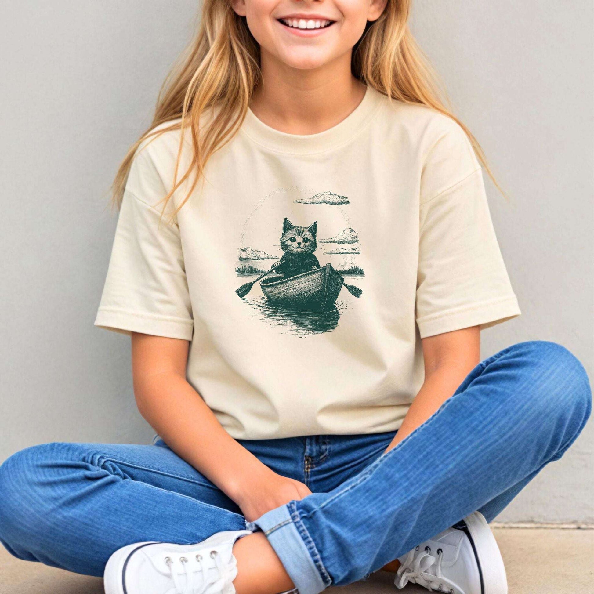 Cat in a Rowboat – Dreamy & Mysterious Youth Tee