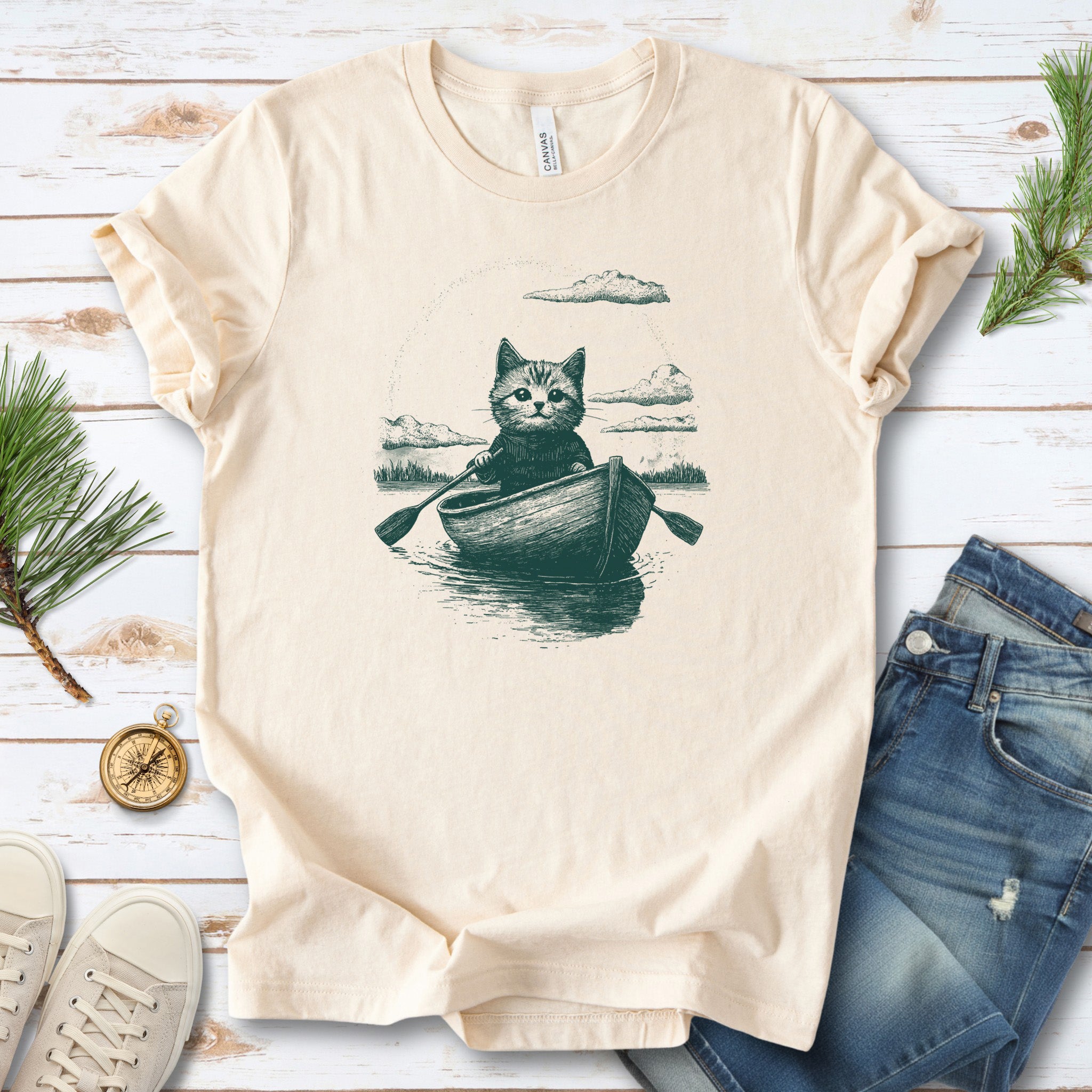 Cat in a Rowboat Mysterioust T-Shirt