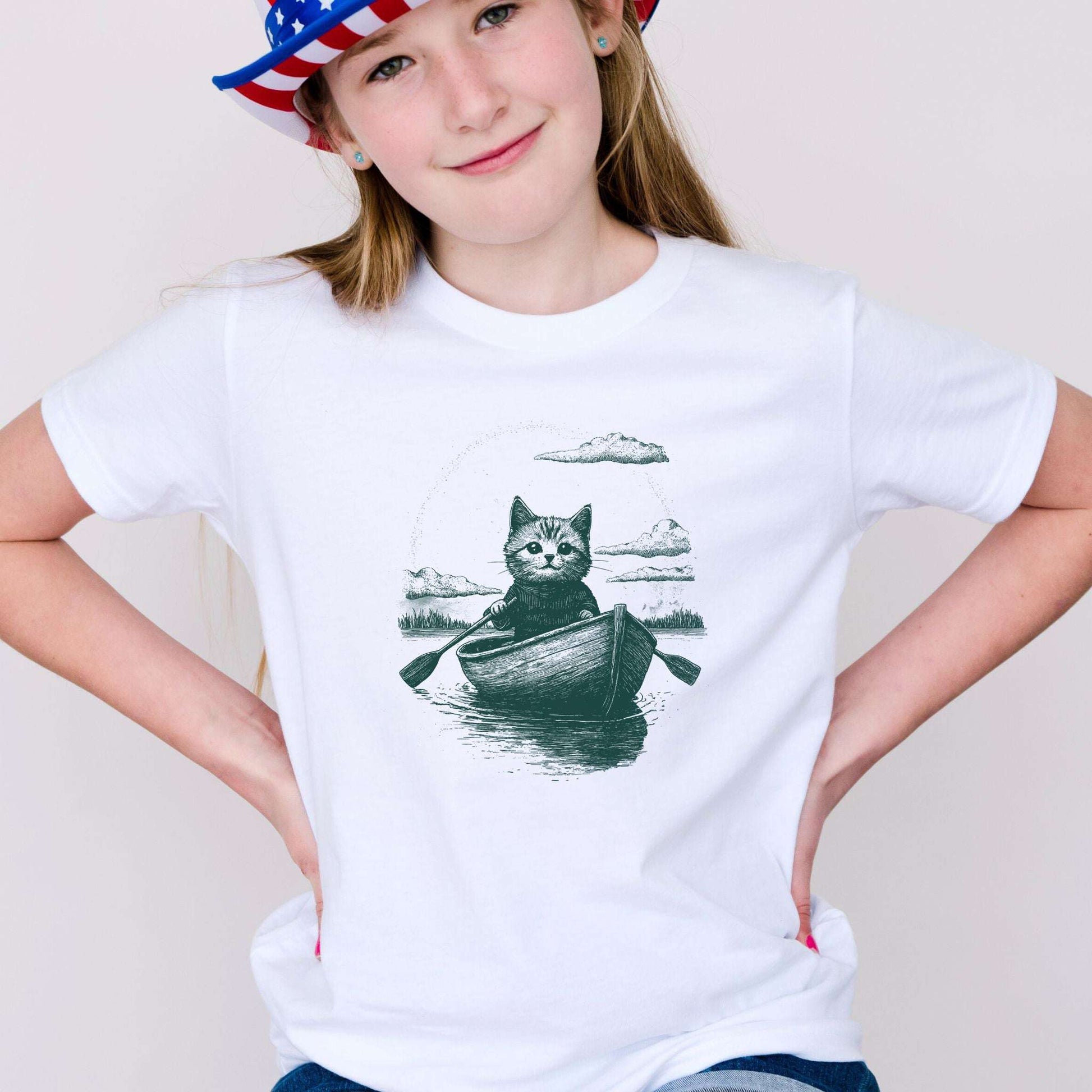 Cat in a Rowboat – Dreamy & Mysterious Youth Tee