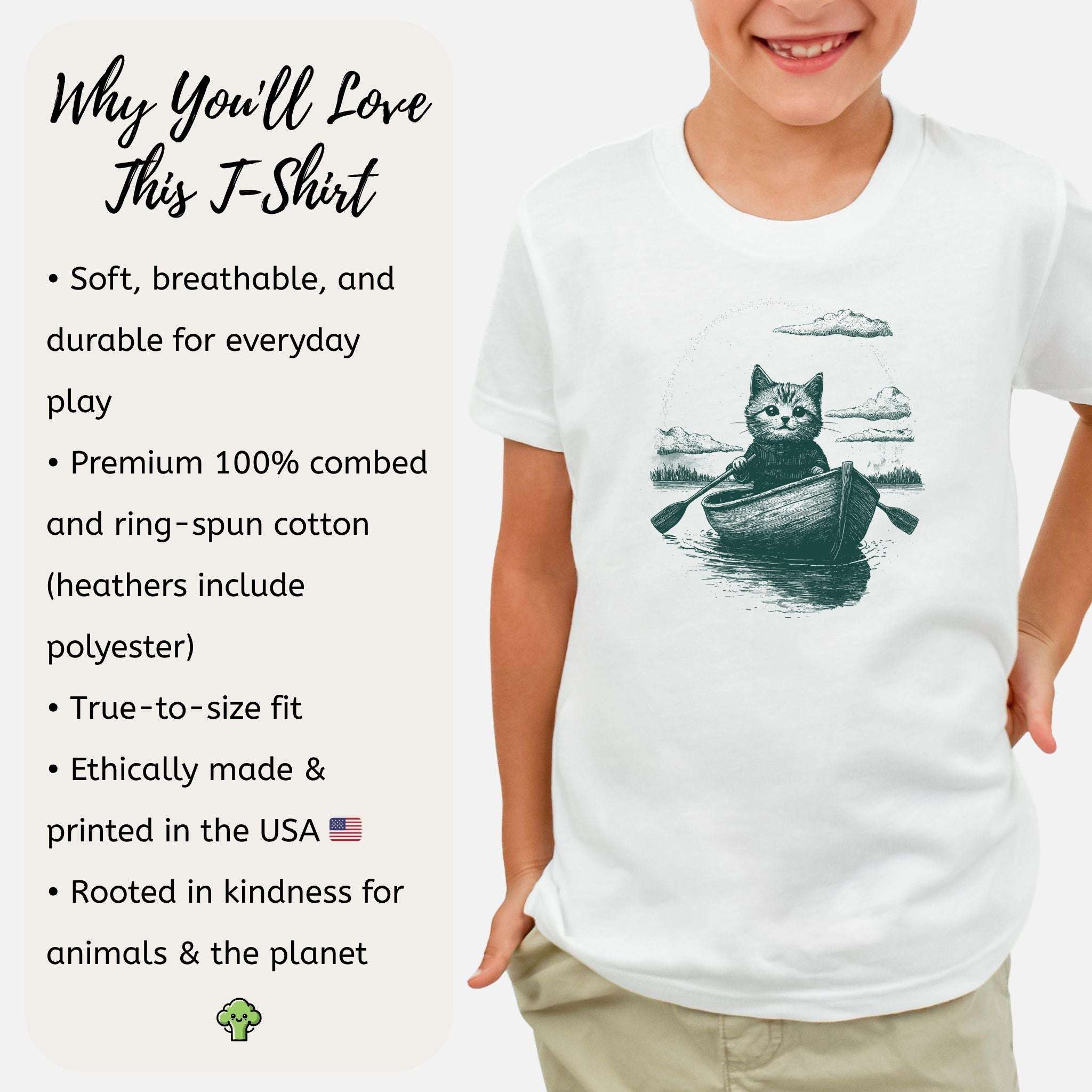 Cat in a Rowboat – Dreamy & Mysterious Youth Tee