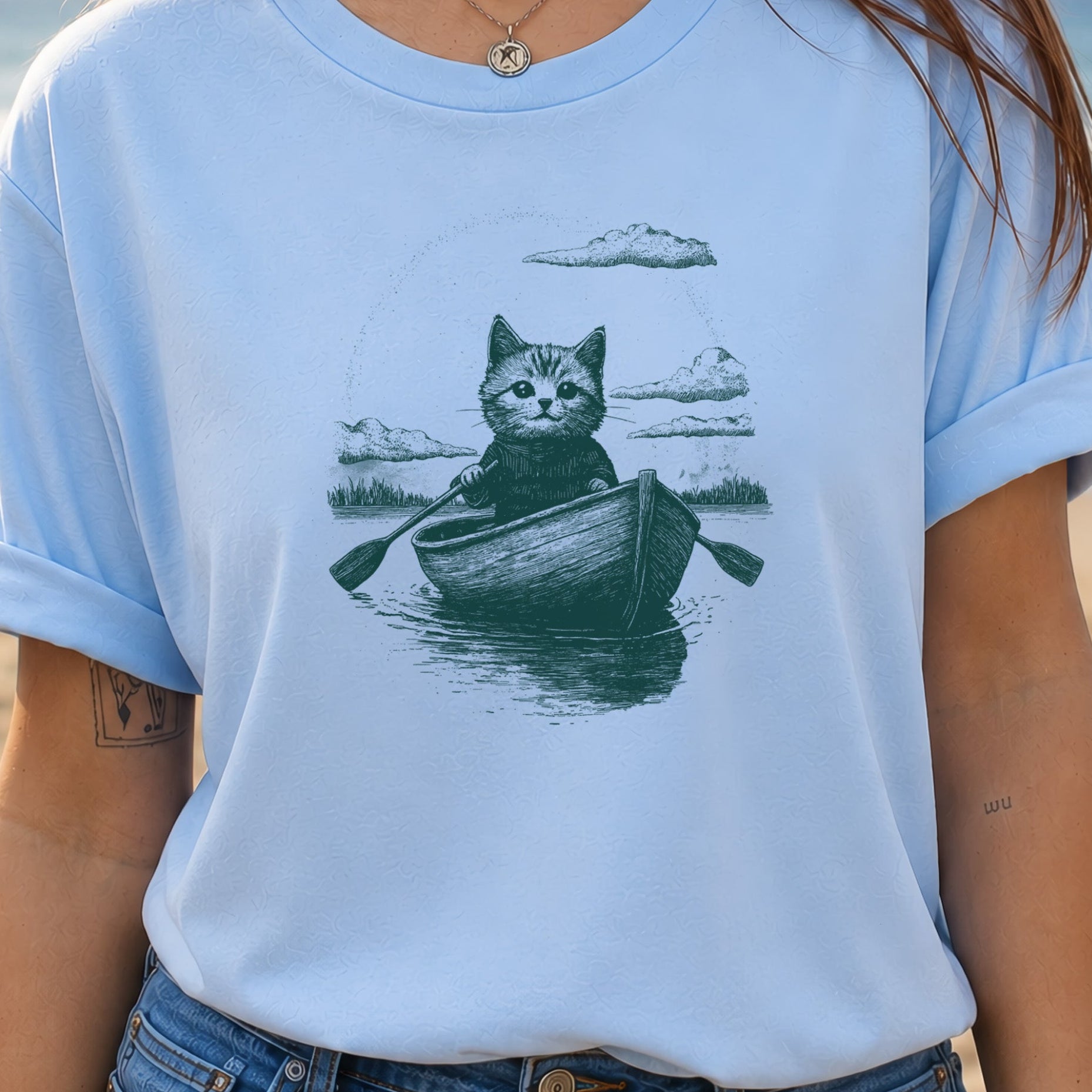 Cat in a Rowboat Mysterioust T-Shirt