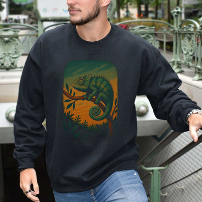 Chameleon Reptile Aesthetic Sweatshirt – Goblincore Nature Vibes Gift