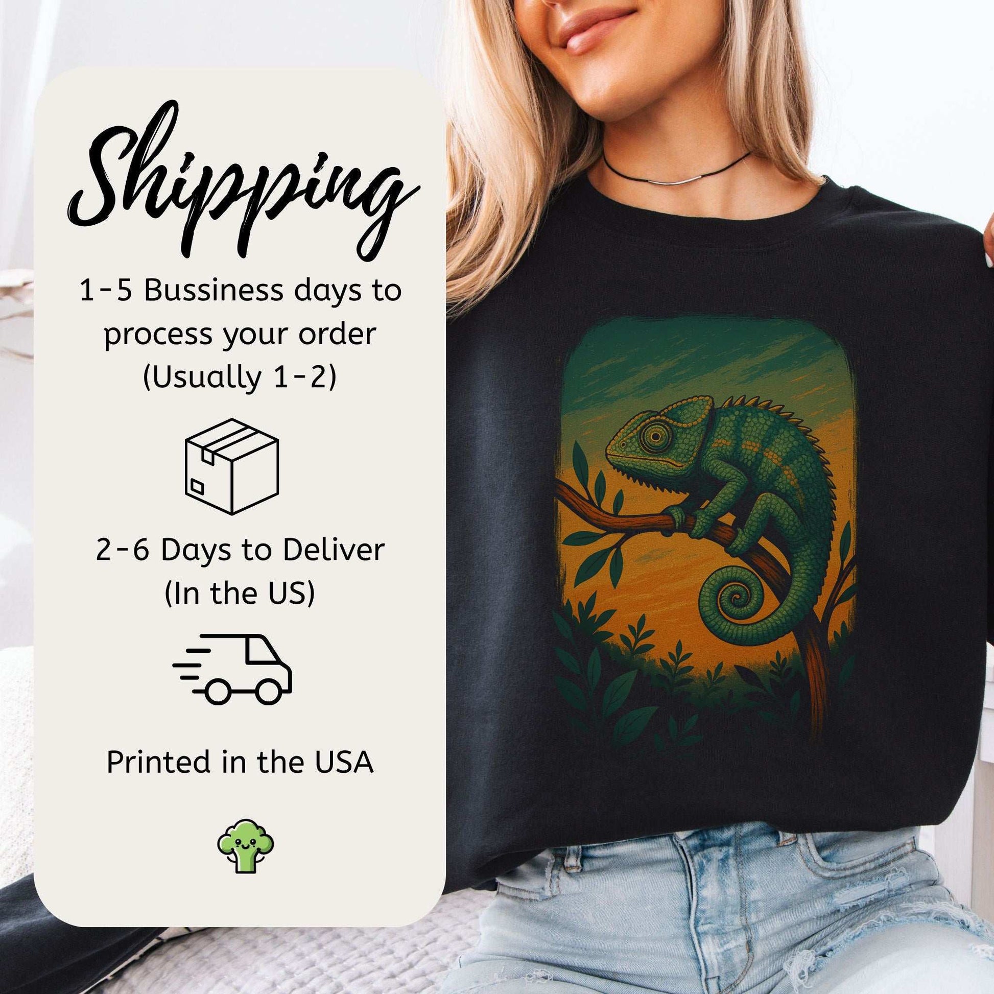 Chameleon Reptile Aesthetic Sweatshirt – Goblincore Nature Vibes Gift