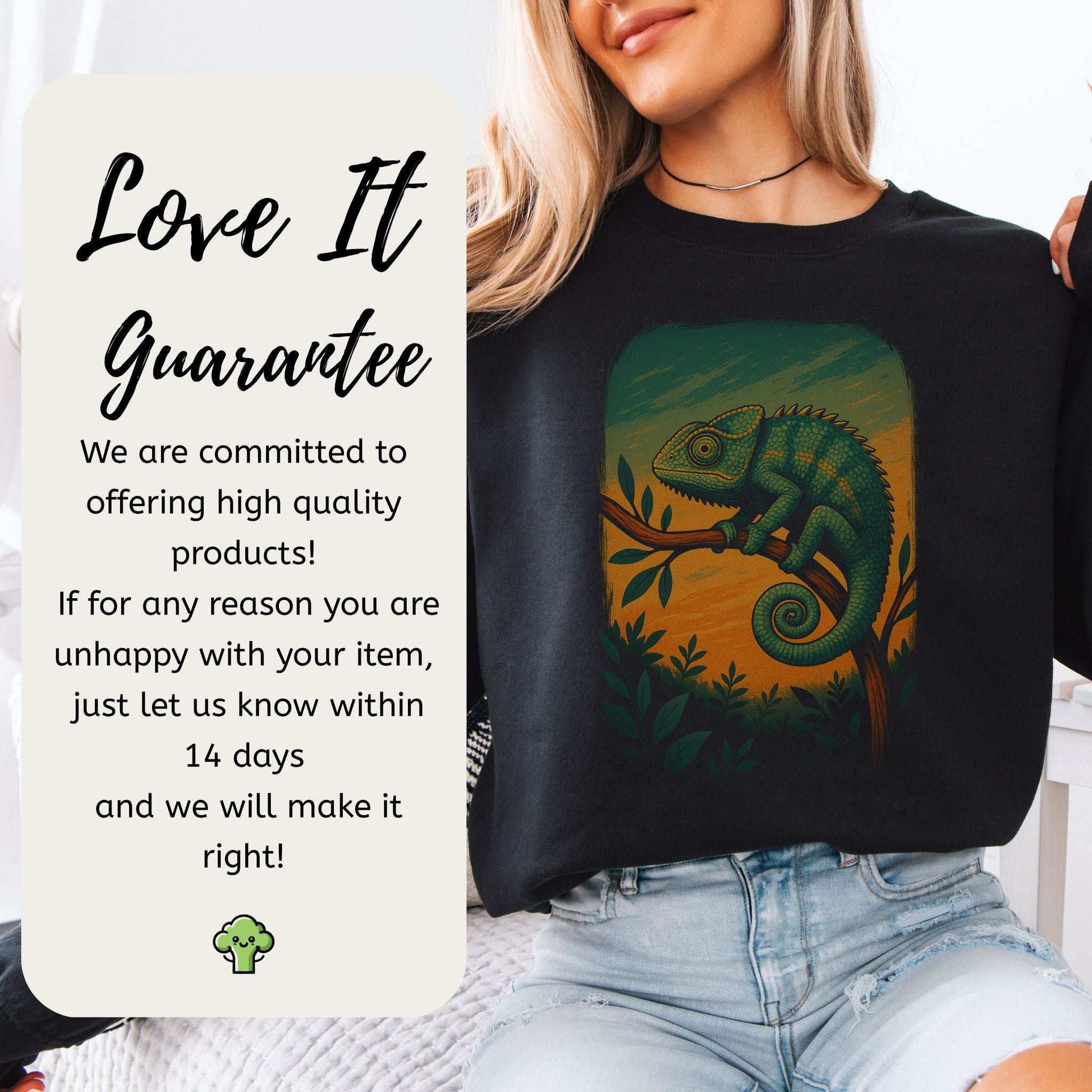 Chameleon Reptile Aesthetic Sweatshirt – Goblincore Nature Vibes Gift