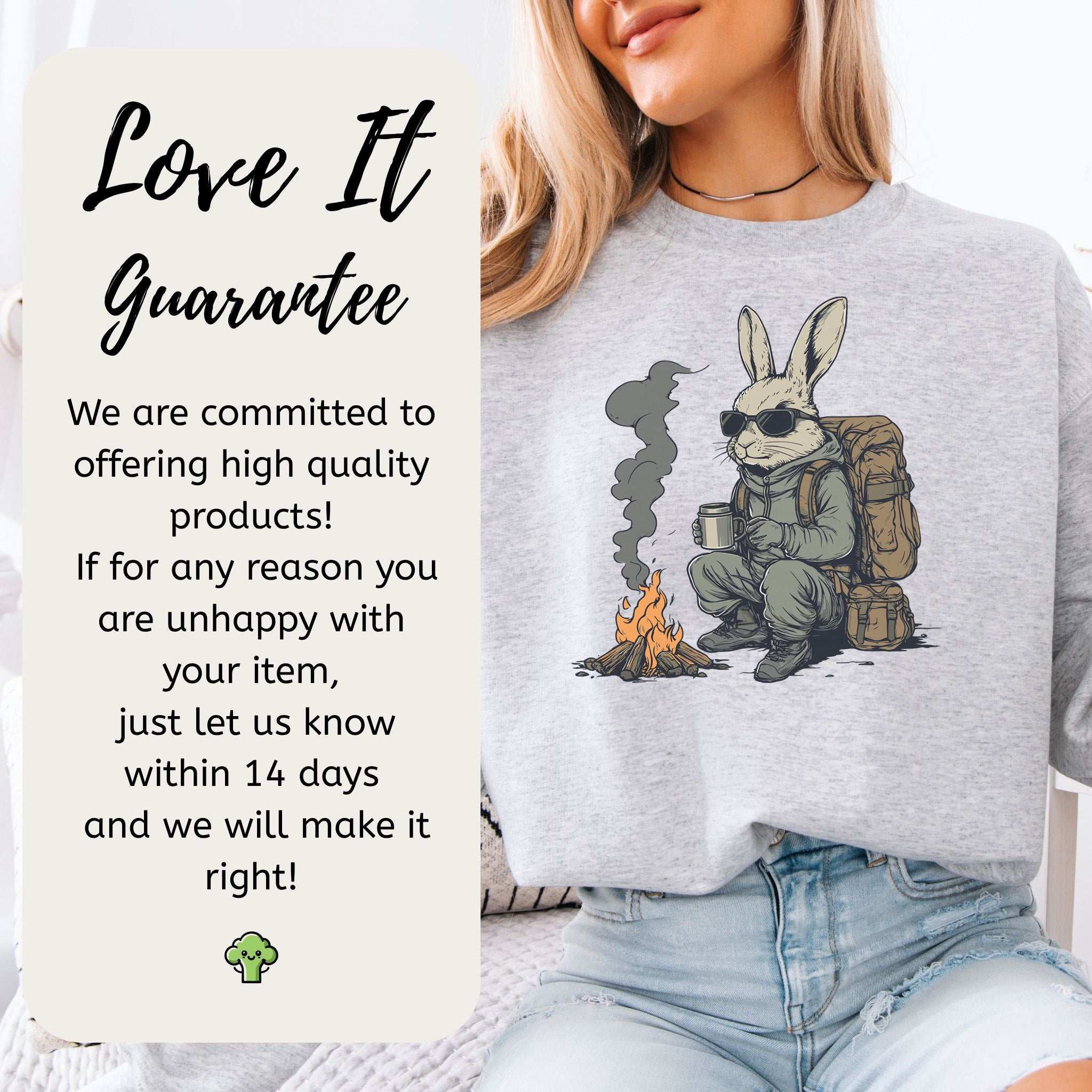 Campfire Rabbit Sweatshirt – Cozy Adventure Gift for Nature-Loving Bunnies