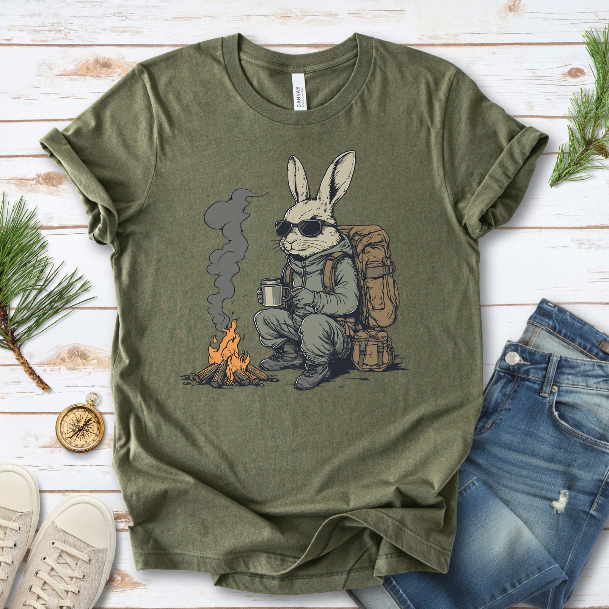 Campfire Rabbit Adventure T-Shirt