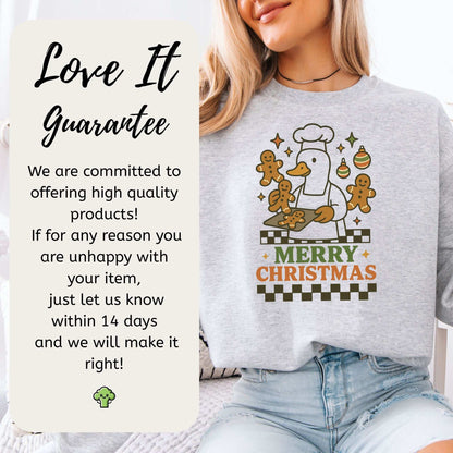 Chef Duck Christmas Sweatshirt – Funny Gingerbread Baking Gift