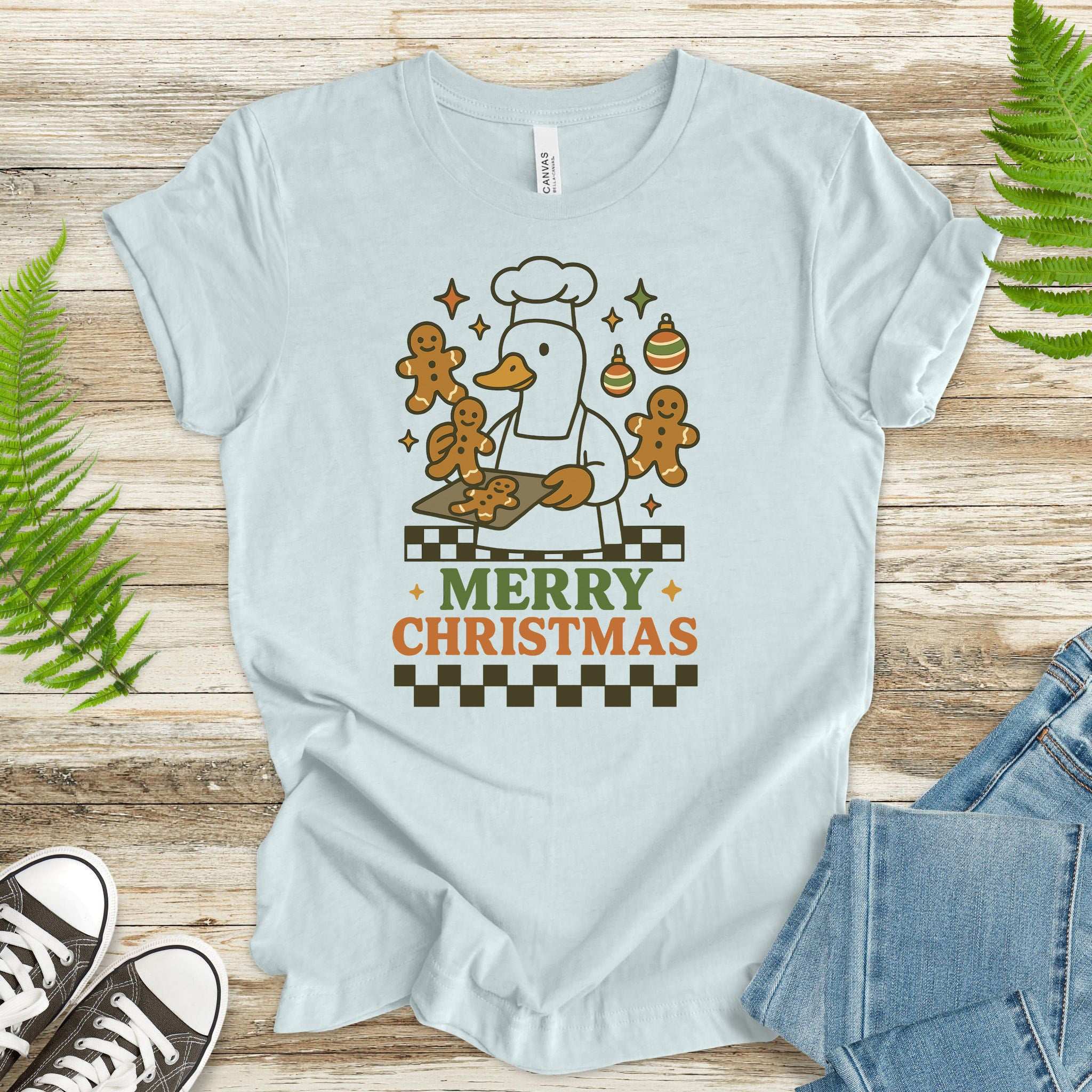 Chef Duck Christmas T-Shirt – Funny Gingerbread Baker Gift Tee
