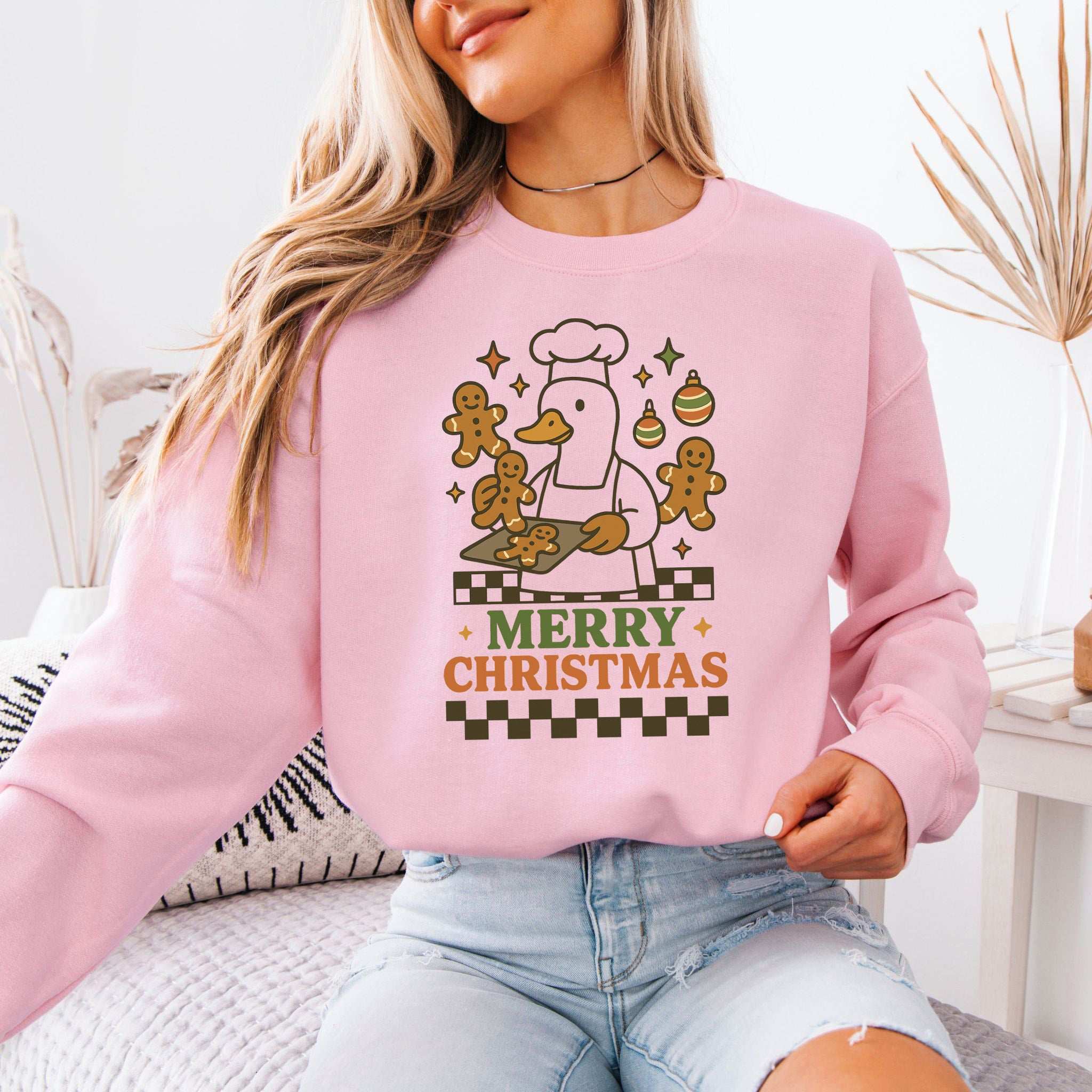 Chef Duck Christmas Sweatshirt – Funny Gingerbread Baking Gift