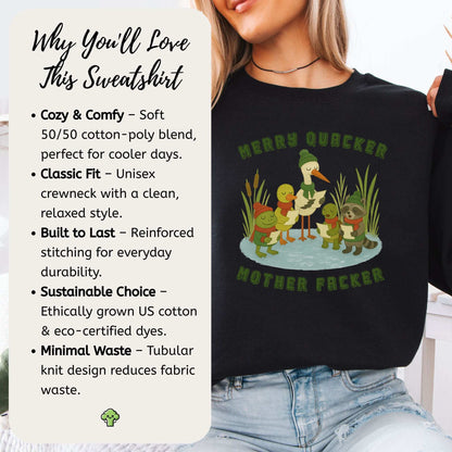 Merry Quacker Choir Sweatshirt – Funny Duck, Frog & Raccoon Carolers
