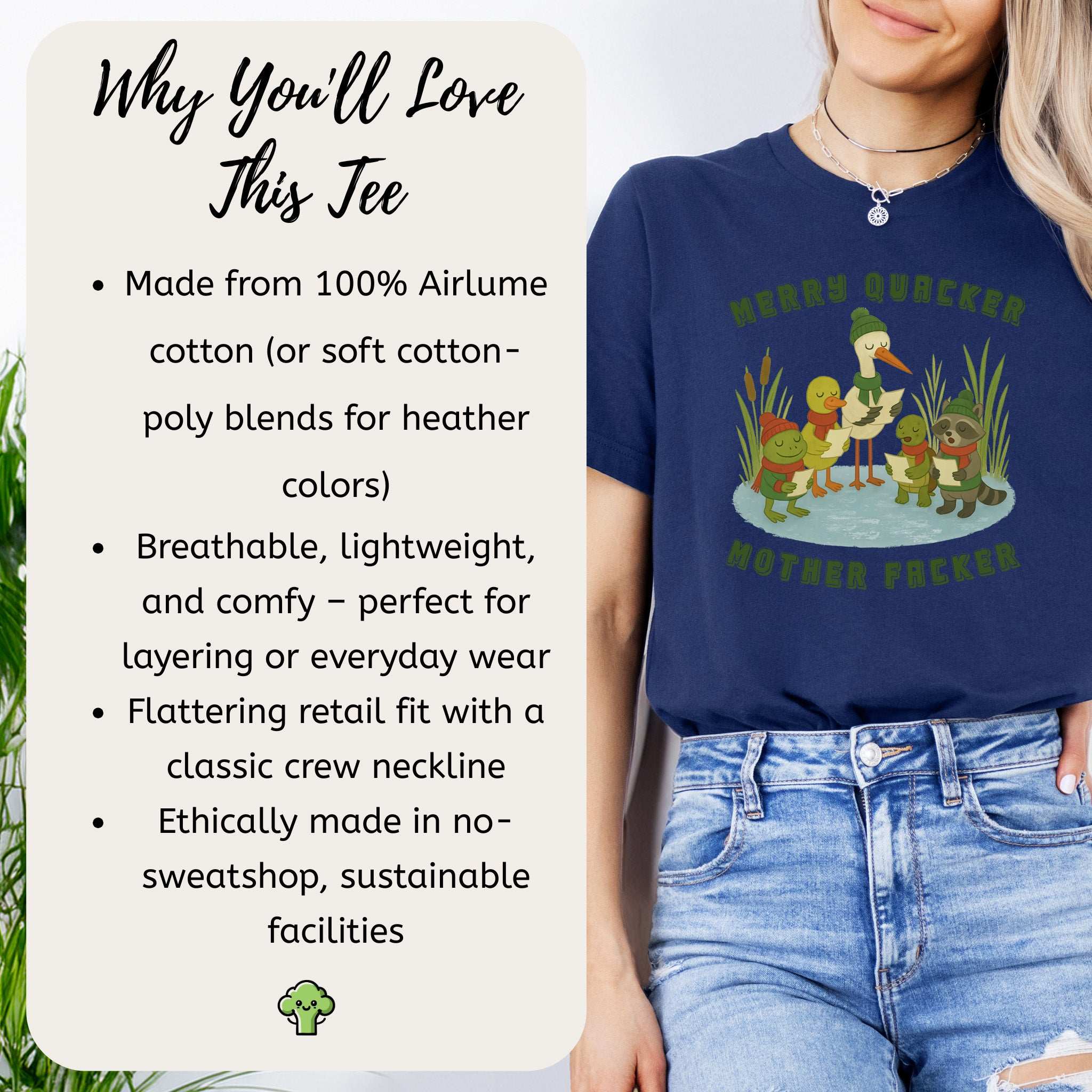 Merry Quacker Choir T-Shirt – Funny Duck, Frog & Raccoon Caroling Tee