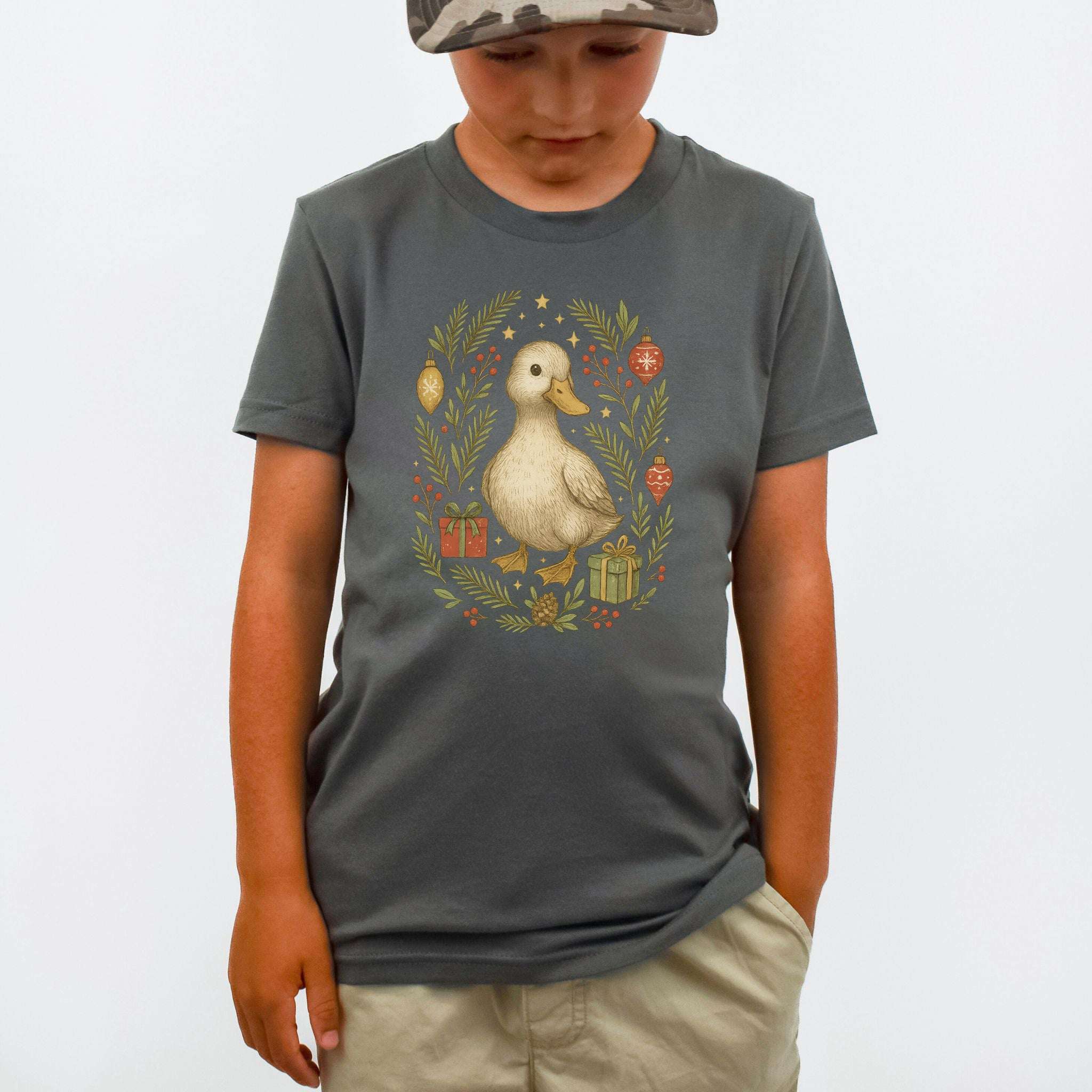 Christmas Duck Youth Tee – Cute Holiday Bird Lovers Gift Shirt