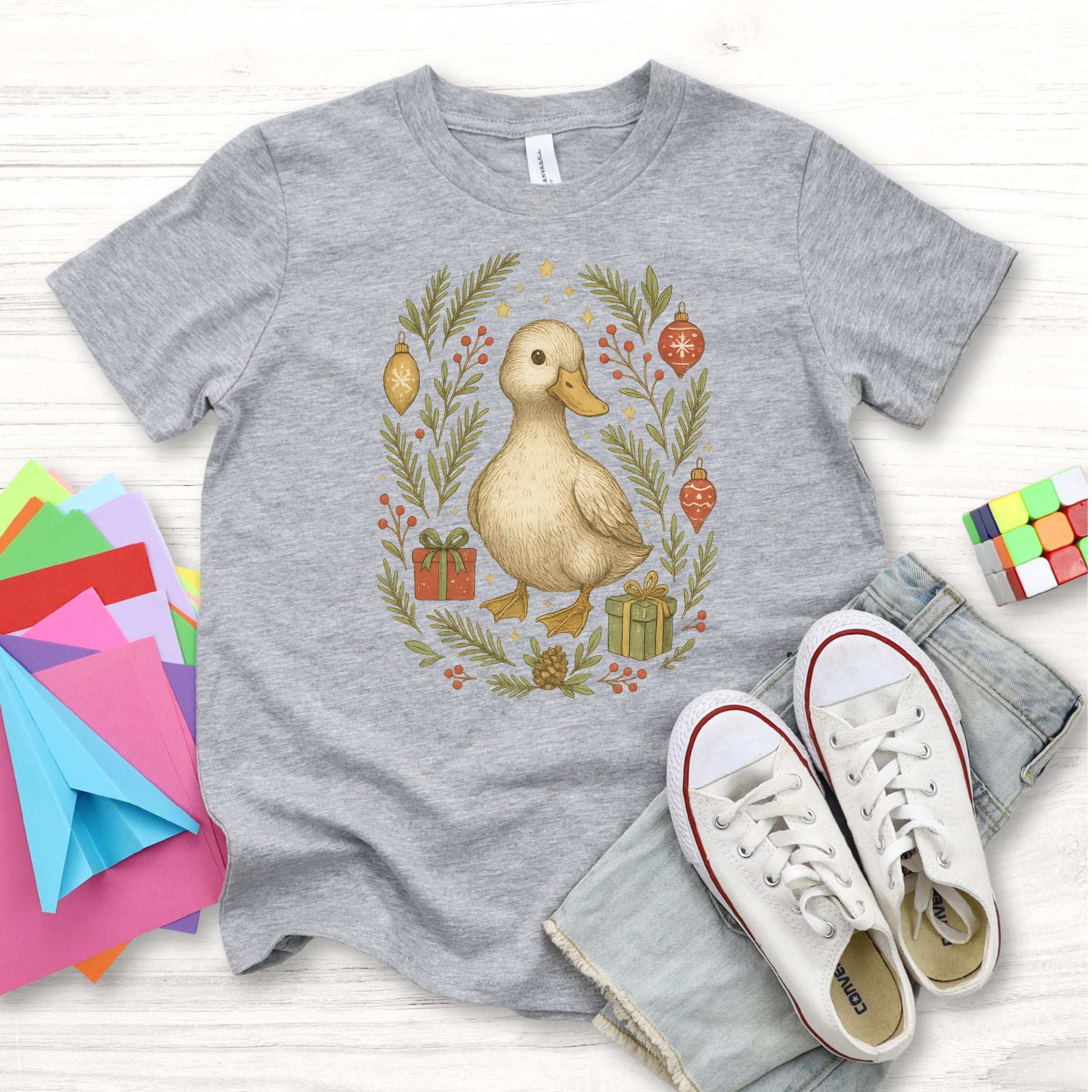 Christmas Duck Youth Tee – Cute Holiday Bird Lovers Gift Shirt