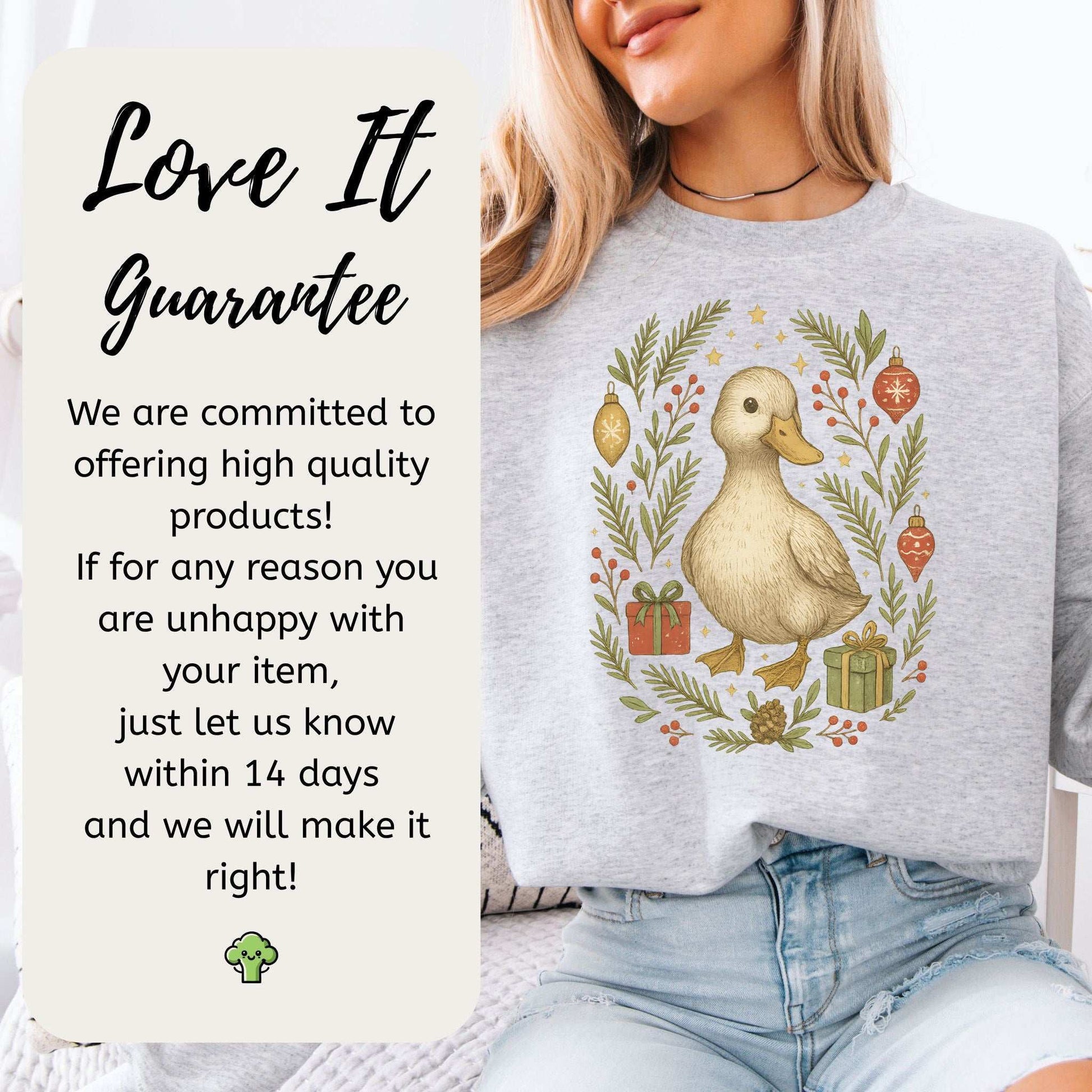 Christmas Duck Sweatshirt – Cute Holiday Bird Lovers Cozy Gift