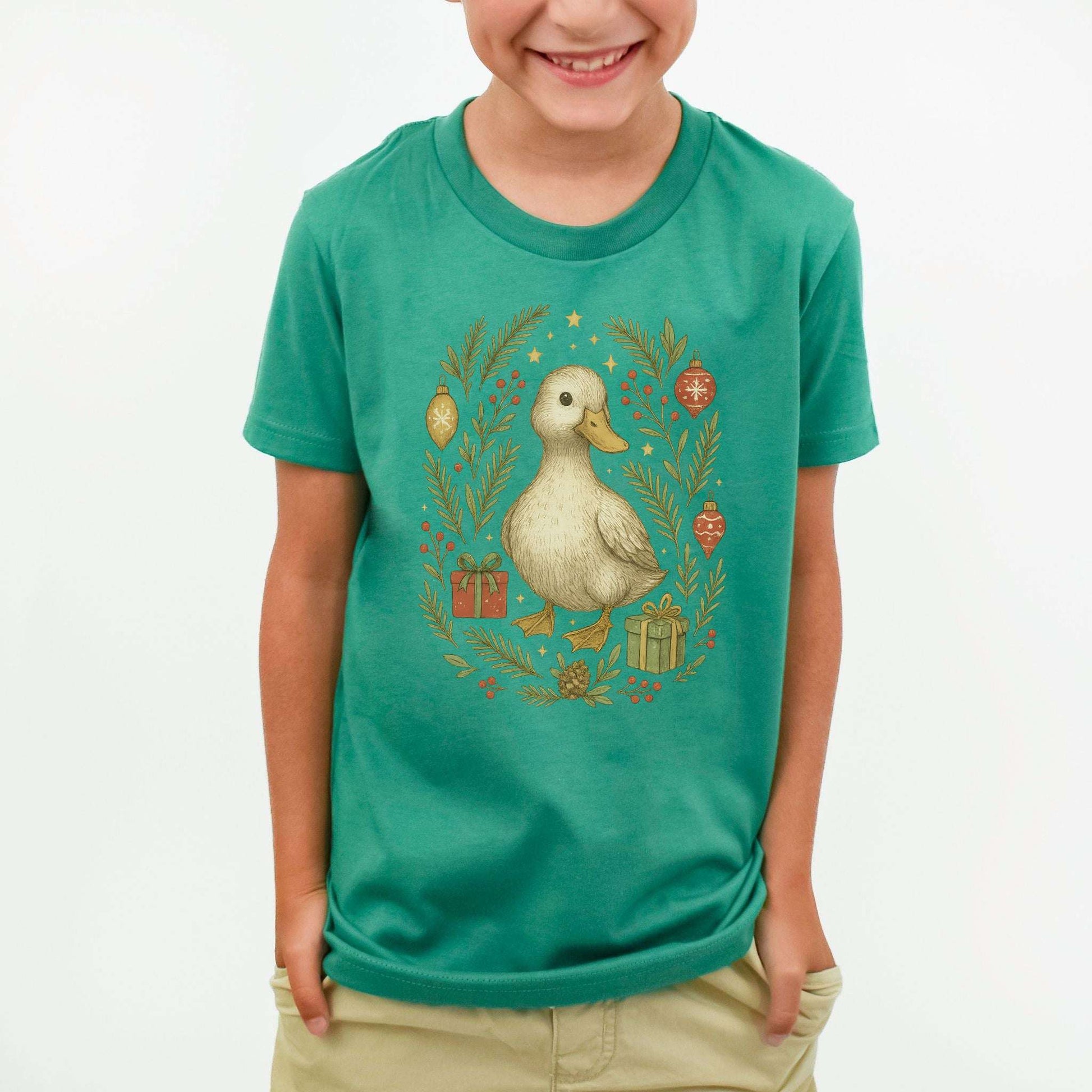 Christmas Duck Youth Tee – Cute Holiday Bird Lovers Gift Shirt