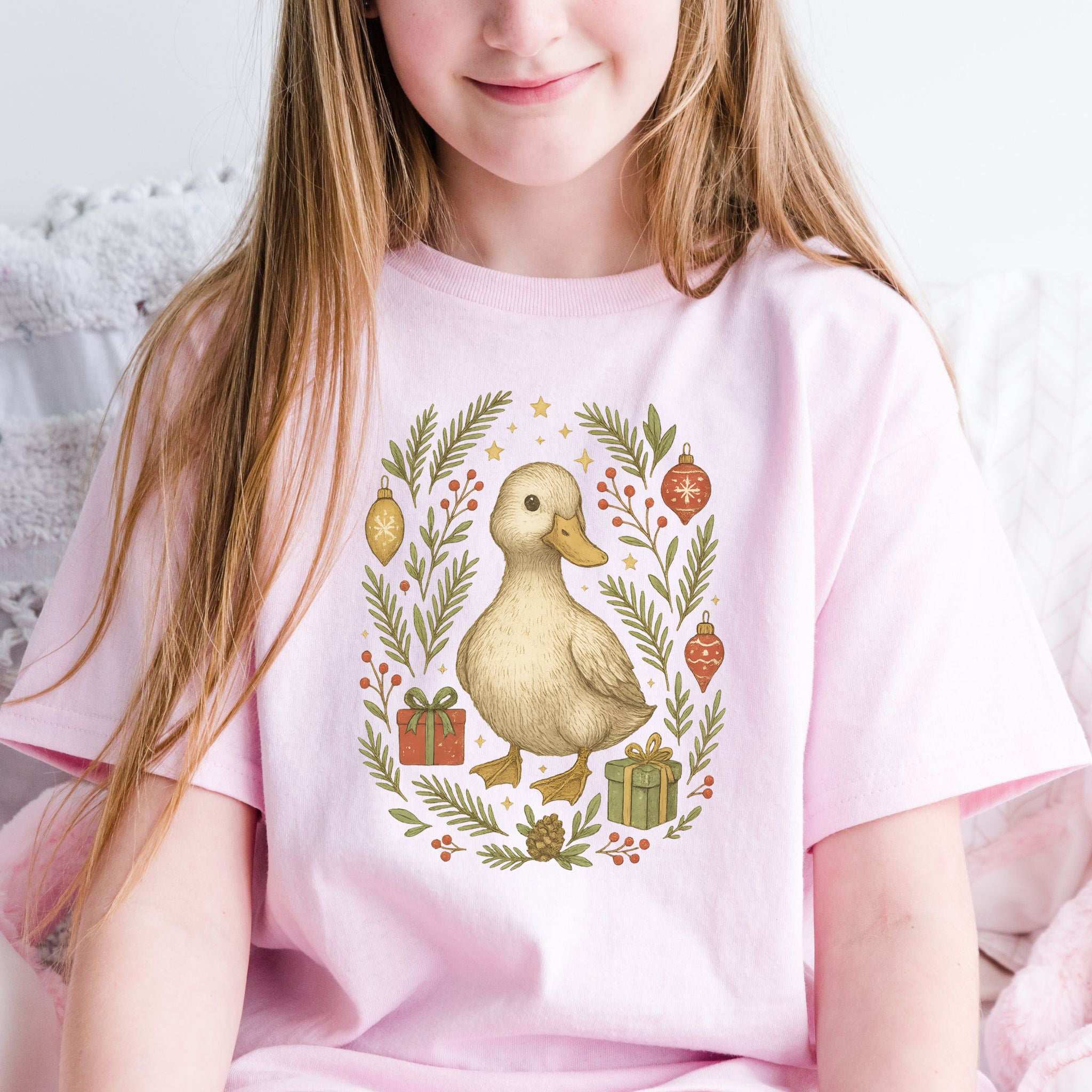 Christmas Duck Youth Tee – Cute Holiday Bird Lovers Gift Shirt