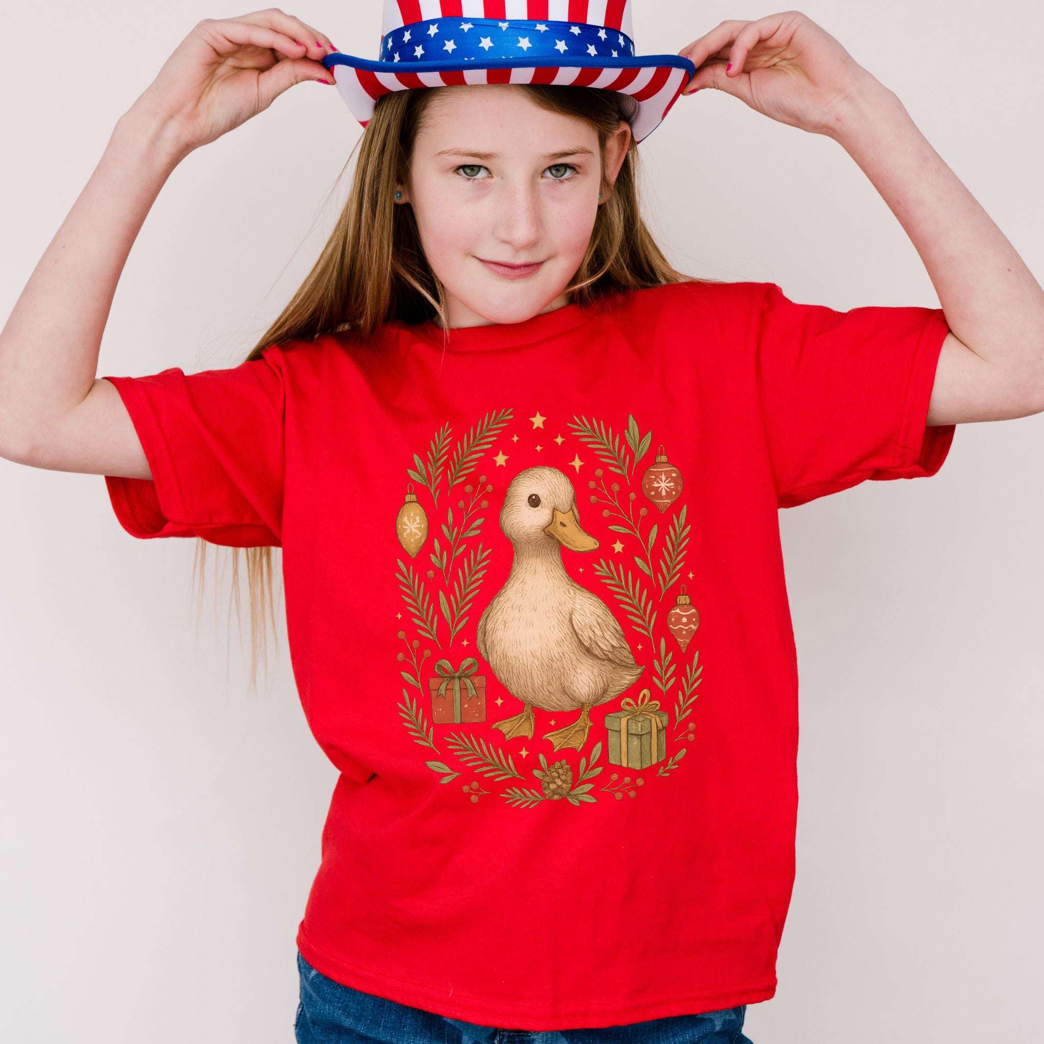 Christmas Duck Youth Tee – Cute Holiday Bird Lovers Gift Shirt