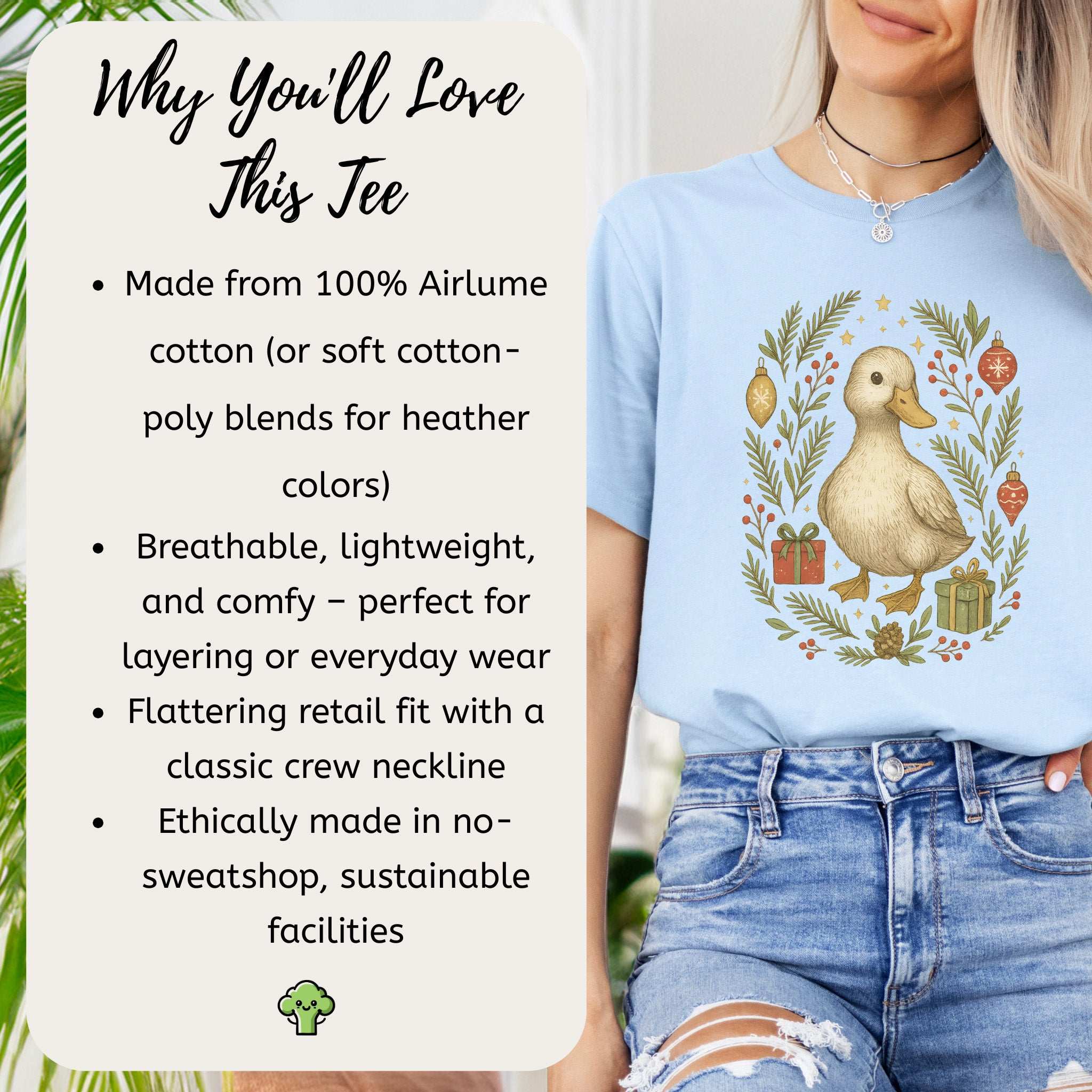 Christmas Duck T-Shirt – Cute Holiday Bird Lovers Gift Tee
