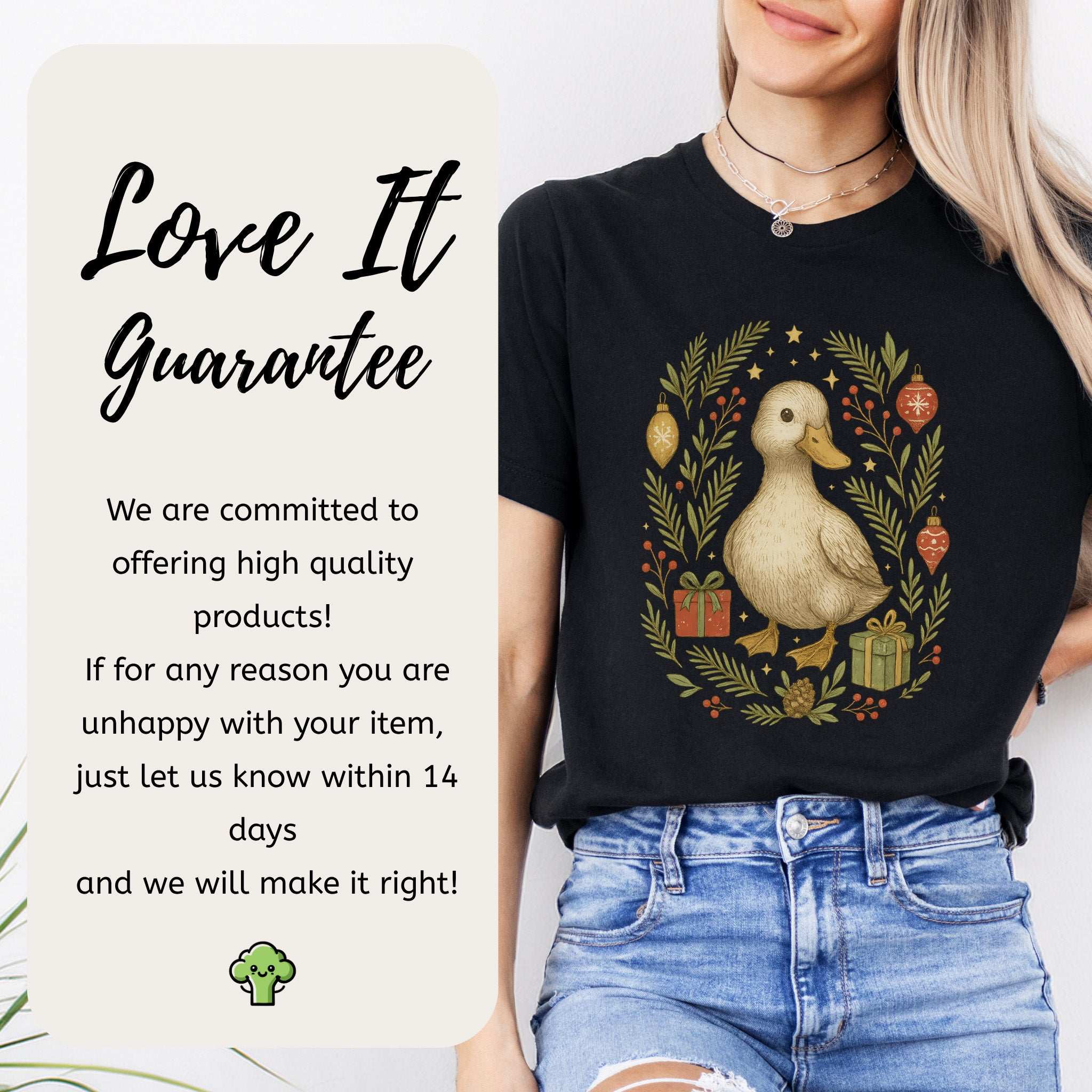 Christmas Duck T-Shirt – Cute Holiday Bird Lovers Gift Tee