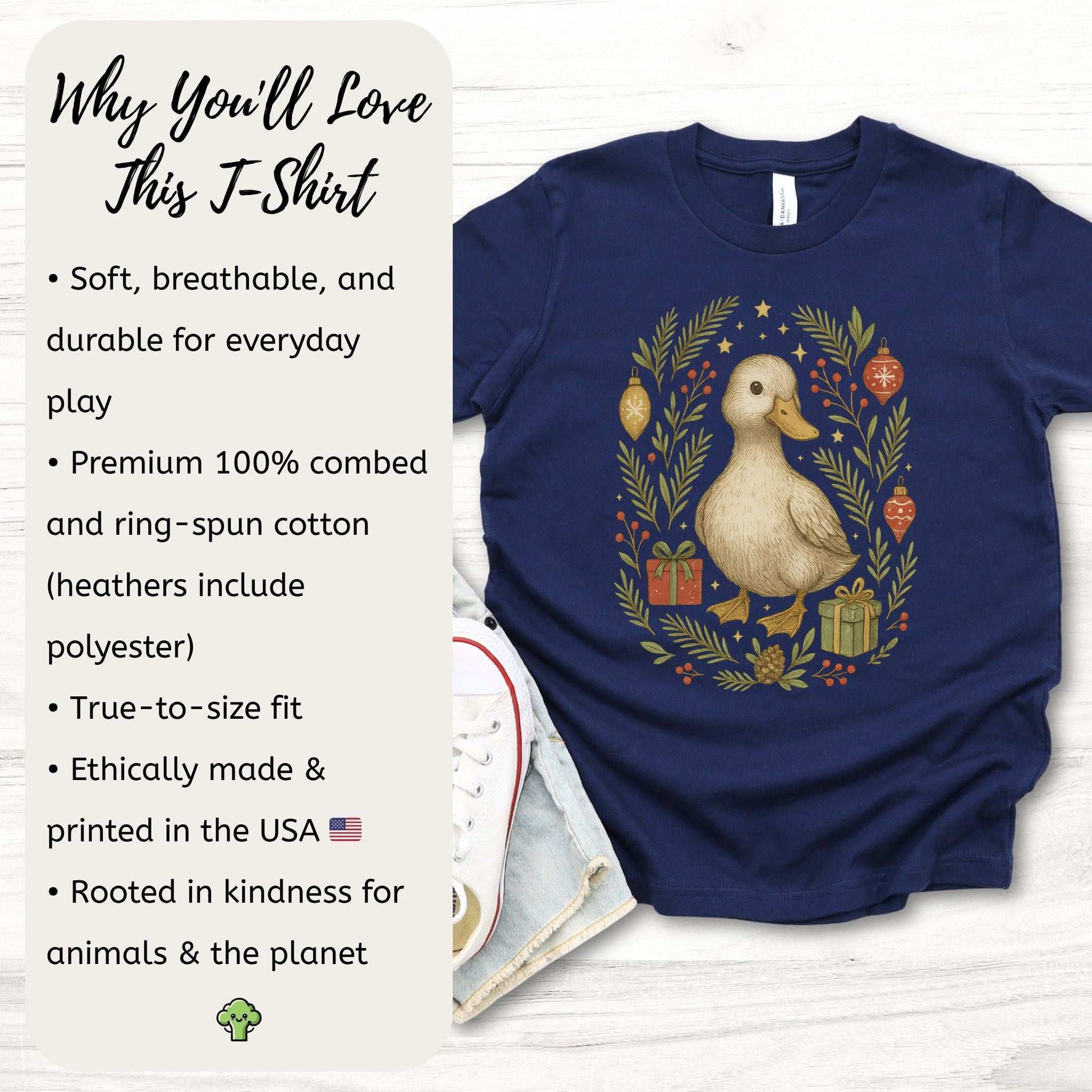 Christmas Duck Youth Tee – Cute Holiday Bird Lovers Gift Shirt