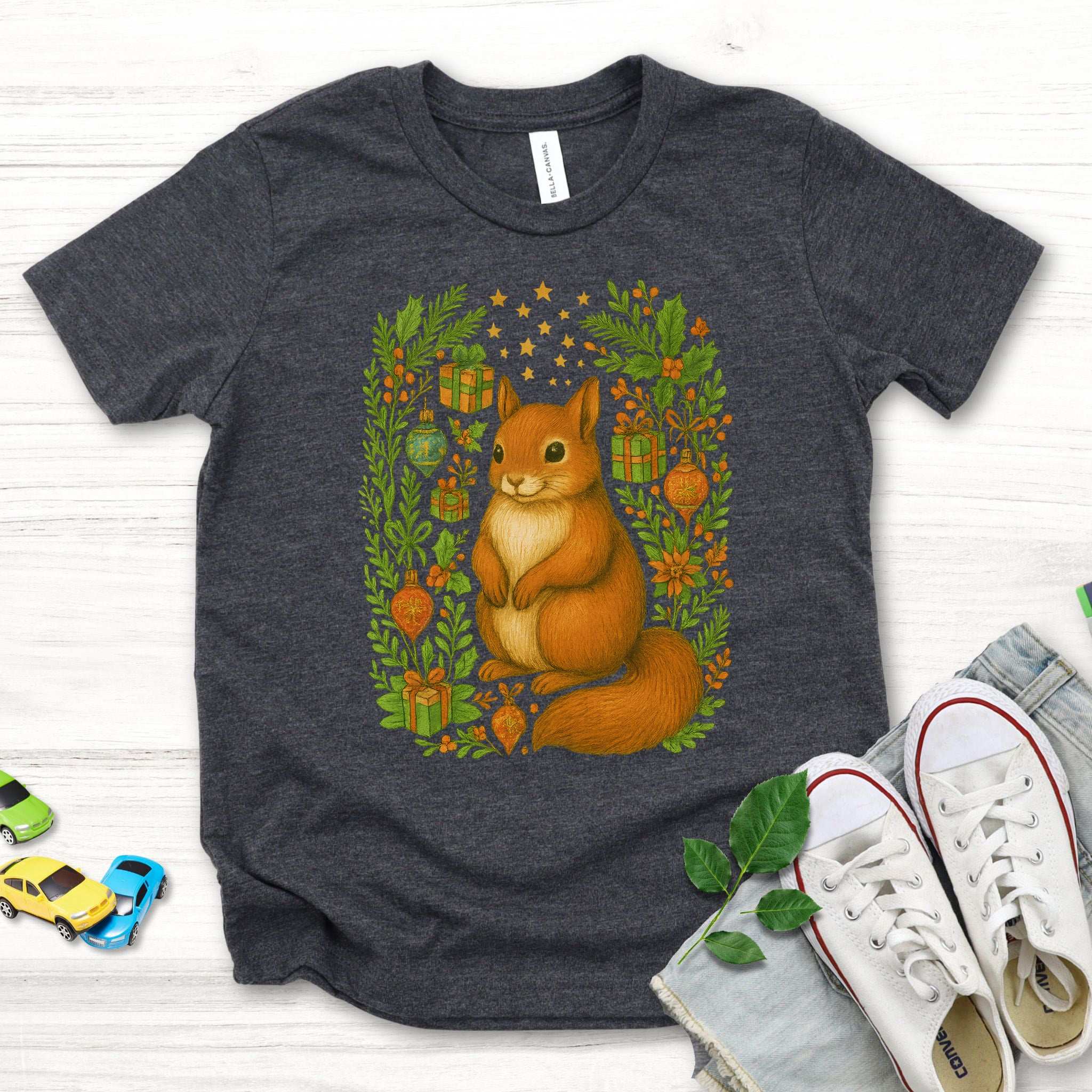 Christmas Squirrel Youth Tee – Cute Woodland Holiday Animal Shirt