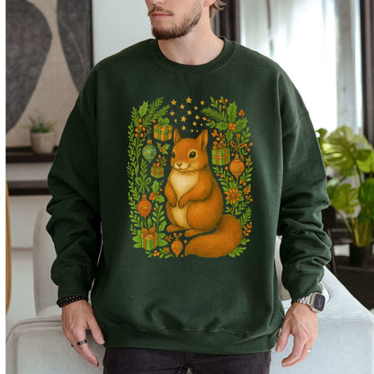 Christmas Squirrel Sweatshirt – Cute Woodland Holiday Forest Magic
