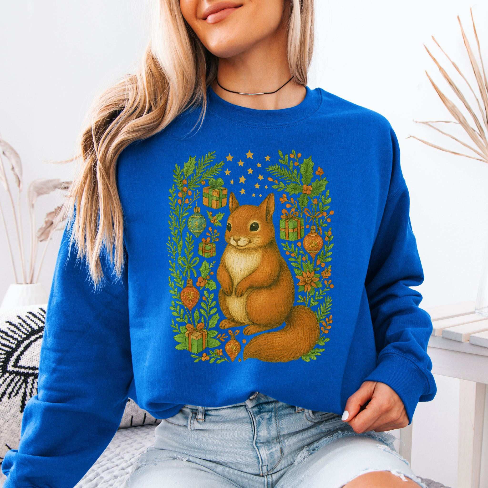 Christmas Squirrel Sweatshirt – Cute Woodland Holiday Forest Magic