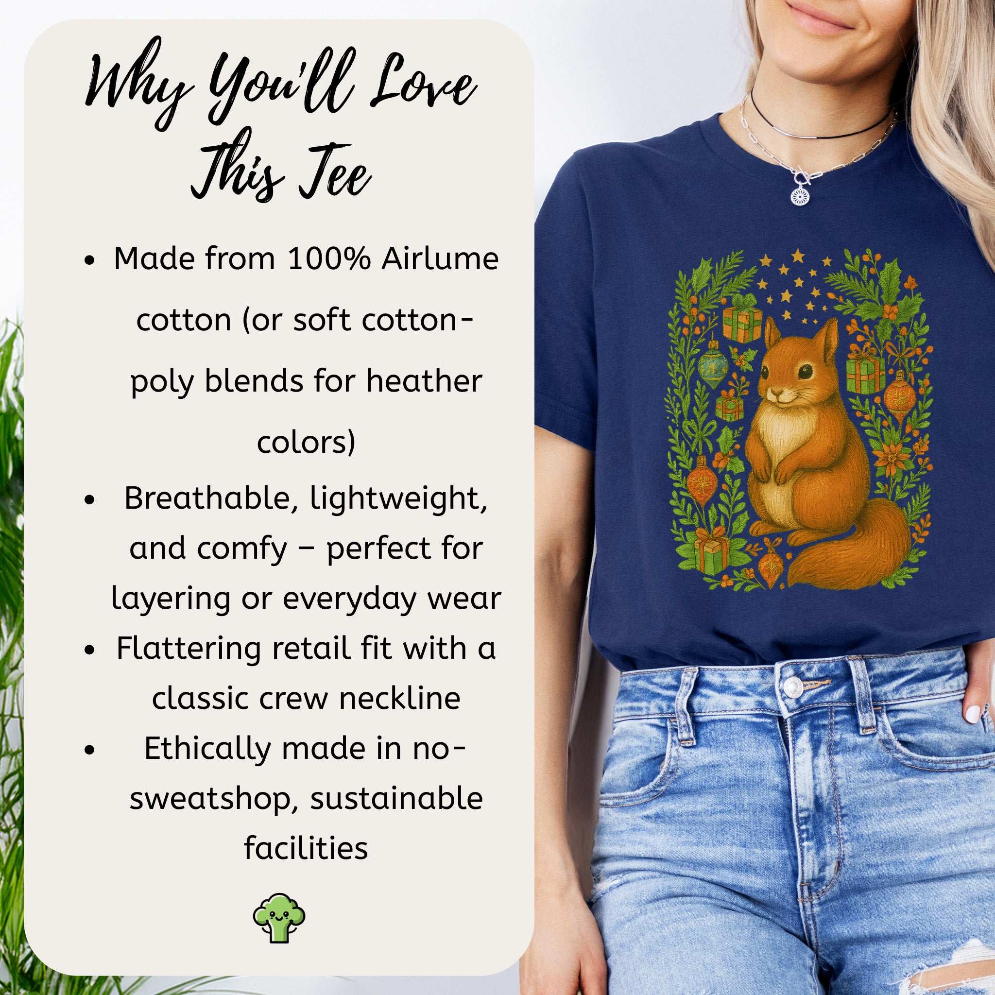 Christmas Squirrel T-Shirt – Cute Woodland Holiday Animal Tee