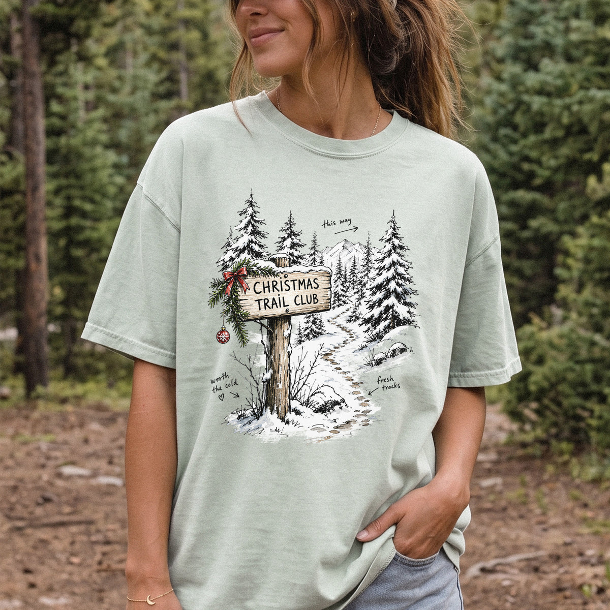 Christmas Trail Club Comfort Colors Shirt – Winter Hiking Tee
