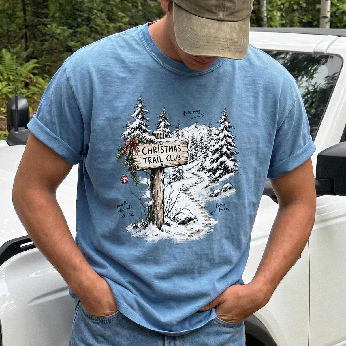 Christmas Trail Club Comfort Colors Shirt – Winter Hiking Tee