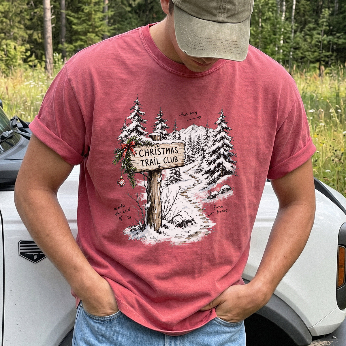 Christmas Trail Club Comfort Colors Shirt – Winter Hiking Tee
