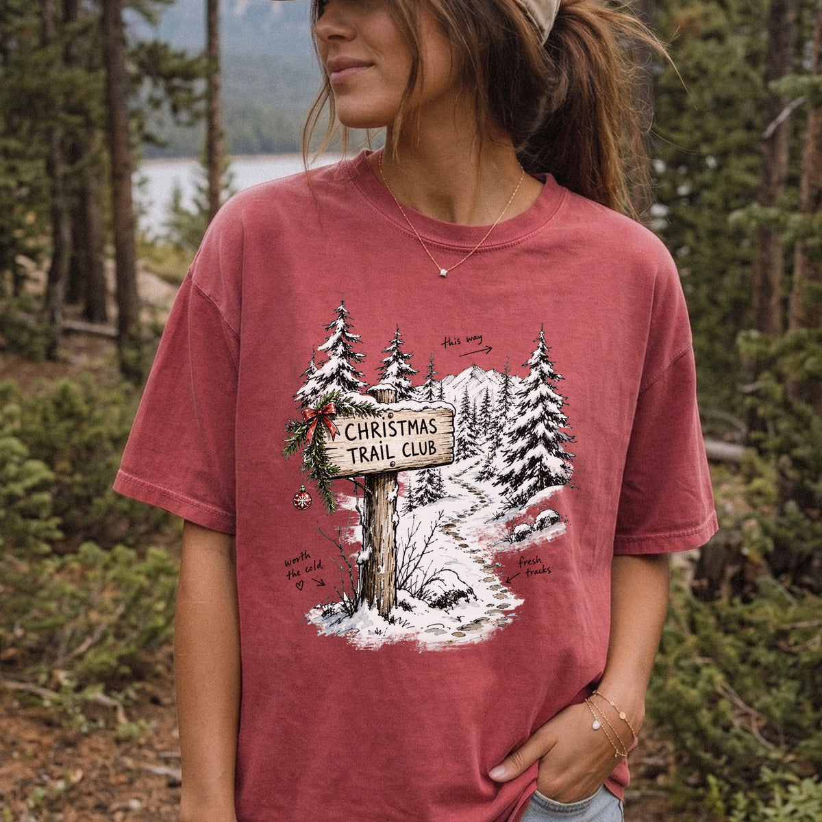 Christmas Trail Club Comfort Colors Shirt – Winter Hiking Tee