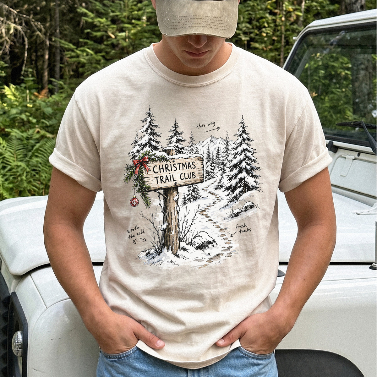 Christmas Trail Club Comfort Colors Shirt – Winter Hiking Tee