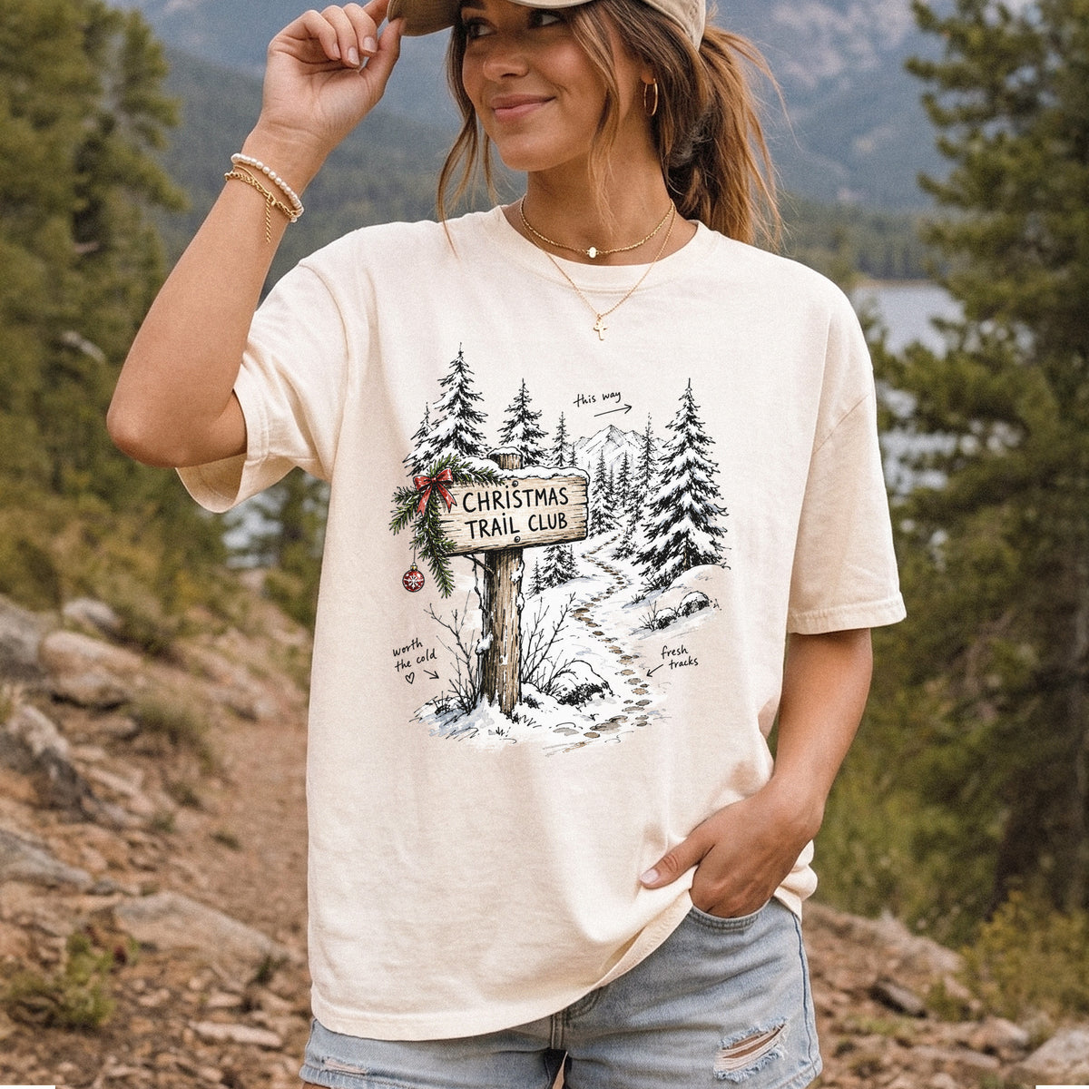 Christmas Trail Club Comfort Colors Shirt – Winter Hiking Tee