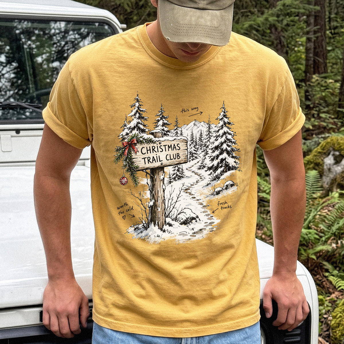 Christmas Trail Club Comfort Colors Shirt – Winter Hiking Tee