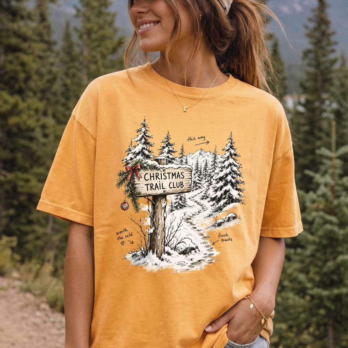 Christmas Trail Club Comfort Colors Shirt – Winter Hiking Tee