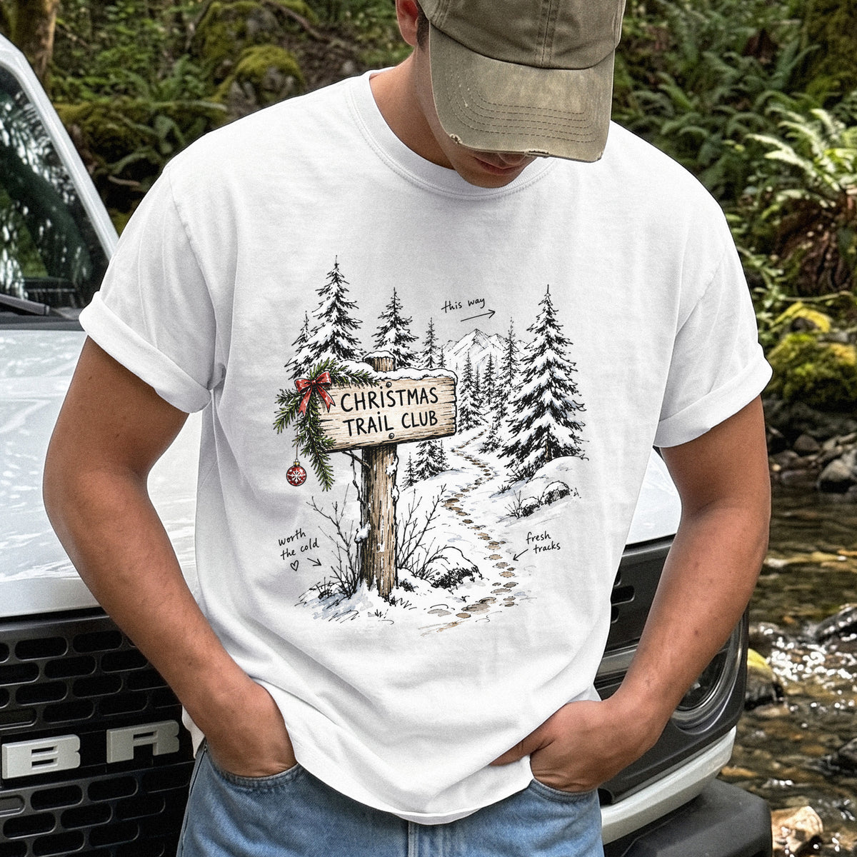 Christmas Trail Club Comfort Colors Shirt – Winter Hiking Tee