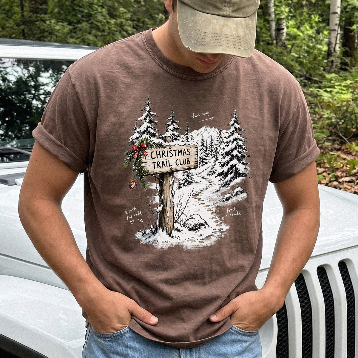 Christmas Trail Club Comfort Colors Shirt – Winter Hiking Tee