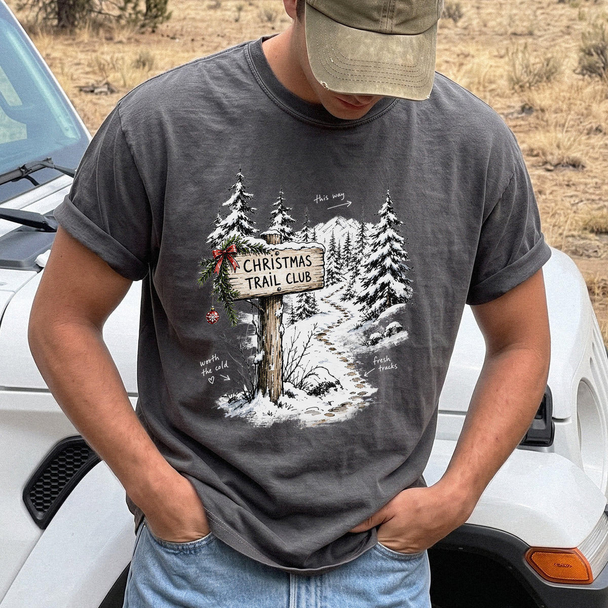 Christmas Trail Club Comfort Colors Shirt – Winter Hiking Tee