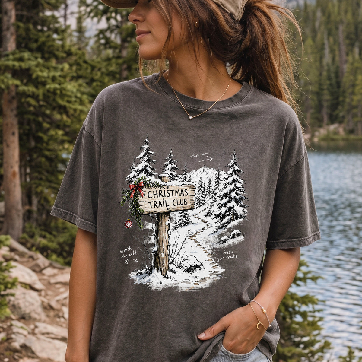 Christmas Trail Club Comfort Colors Shirt – Winter Hiking Tee