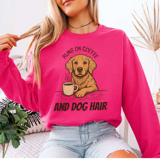 Golden Retriever Coffee Sweatshirt – Funny Dog Lover Gift for Caffeine Fans