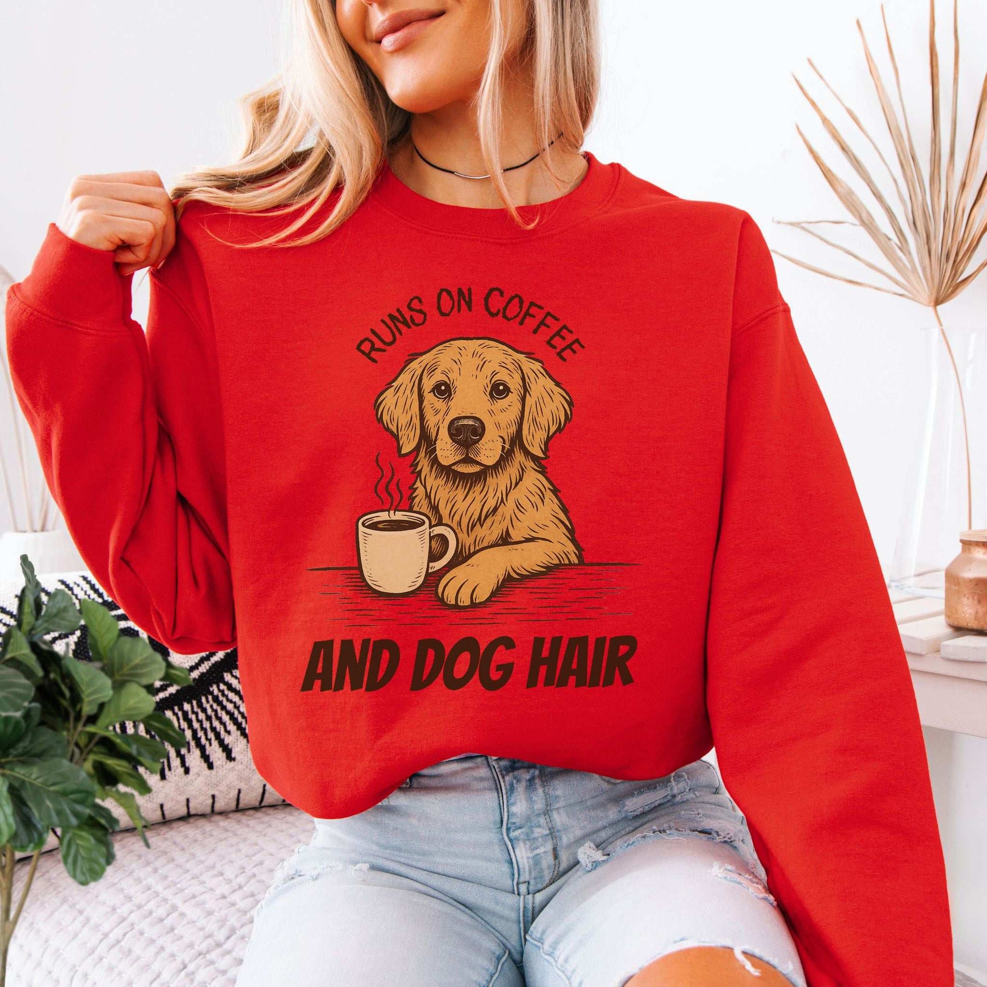 Golden Retriever Coffee Sweatshirt – Funny Dog Lover Gift for Caffeine Fans