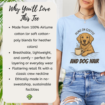 Coffee-Loving Golden Retriever T-Shirt