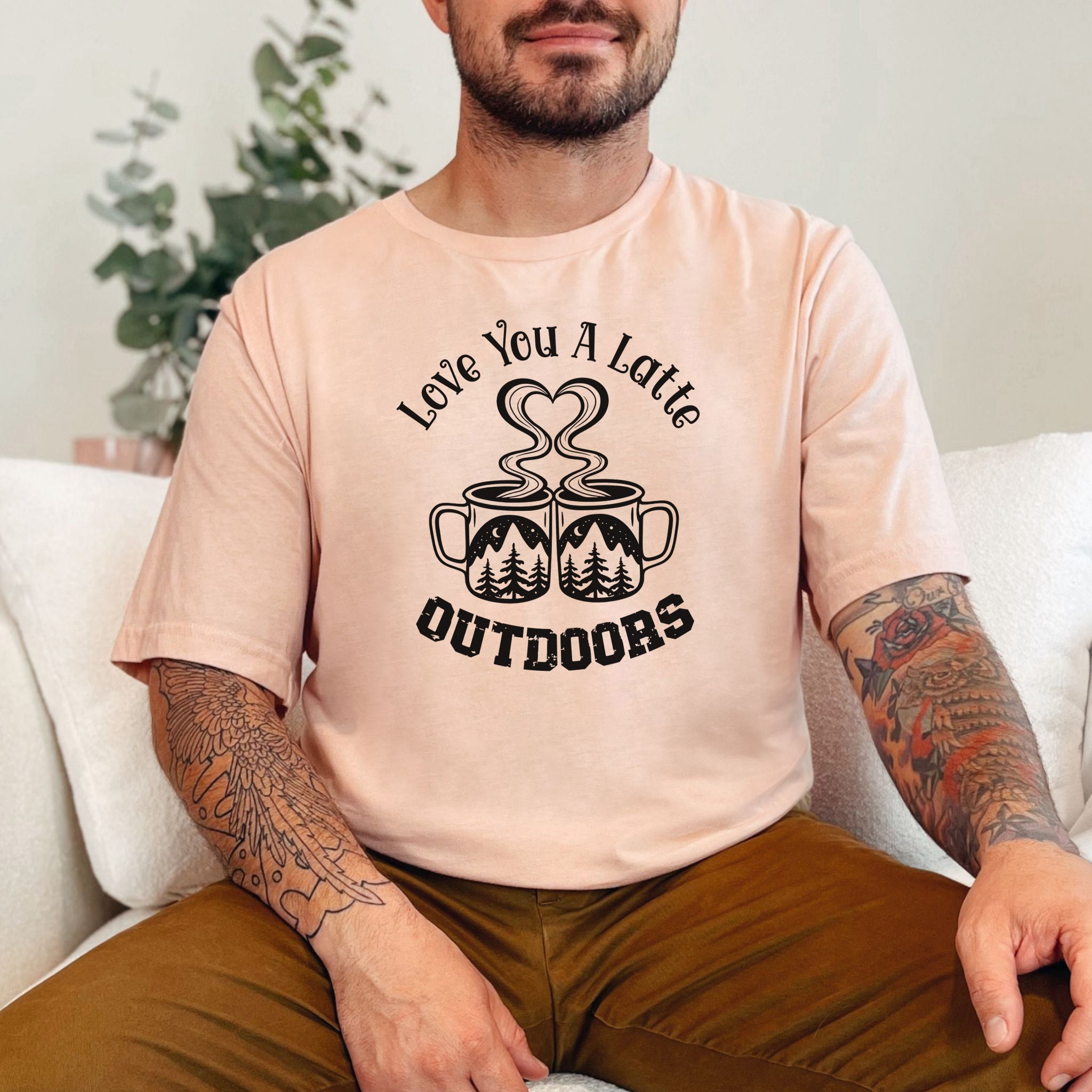 Love You A Latte Outdoors – Coffee Lover Camping Valentine Shirt