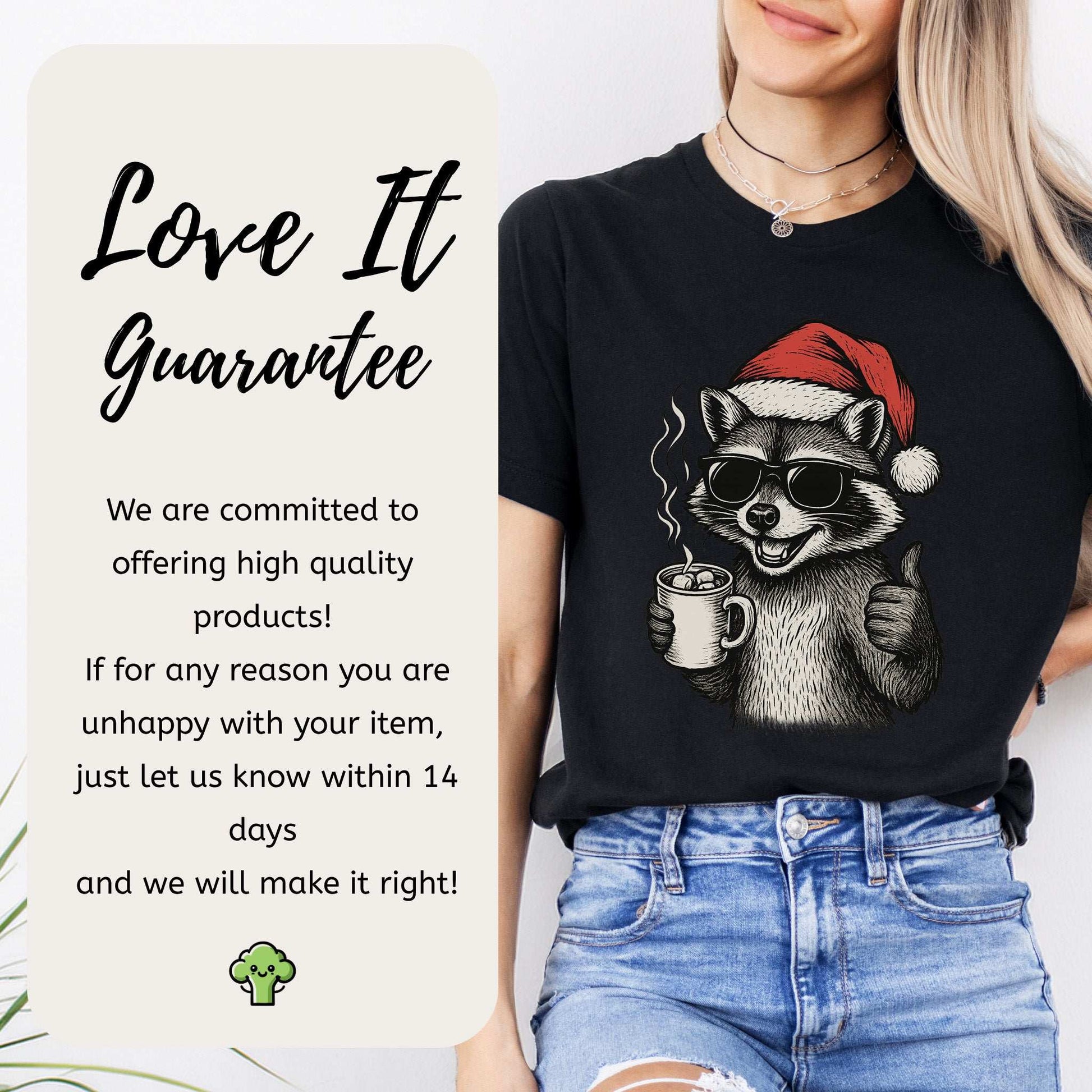 Cool Raccoon Christmas T-Shirt – Santa Swag & Cocoa Vibes