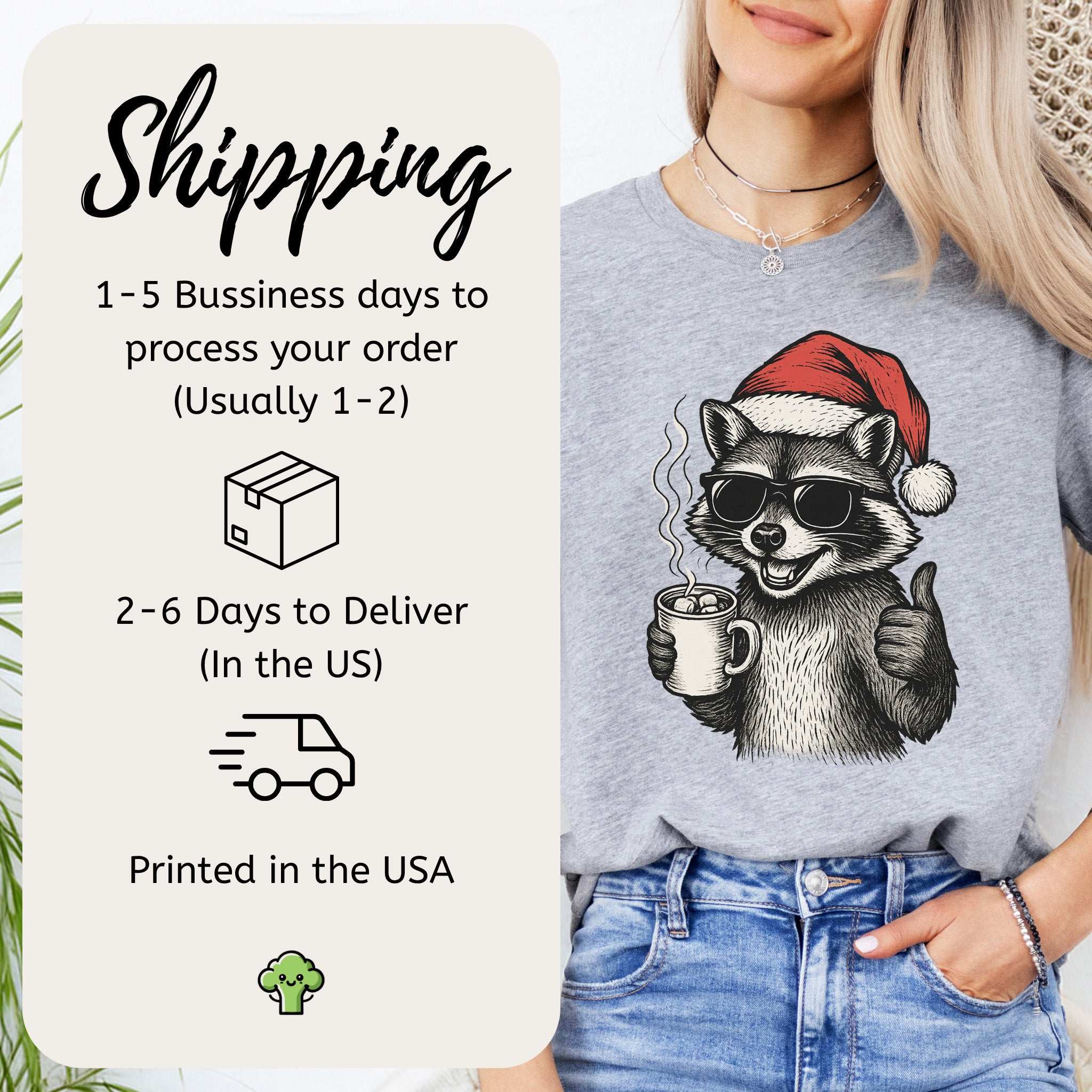 Cool Raccoon Christmas T-Shirt – Santa Swag & Cocoa Vibes